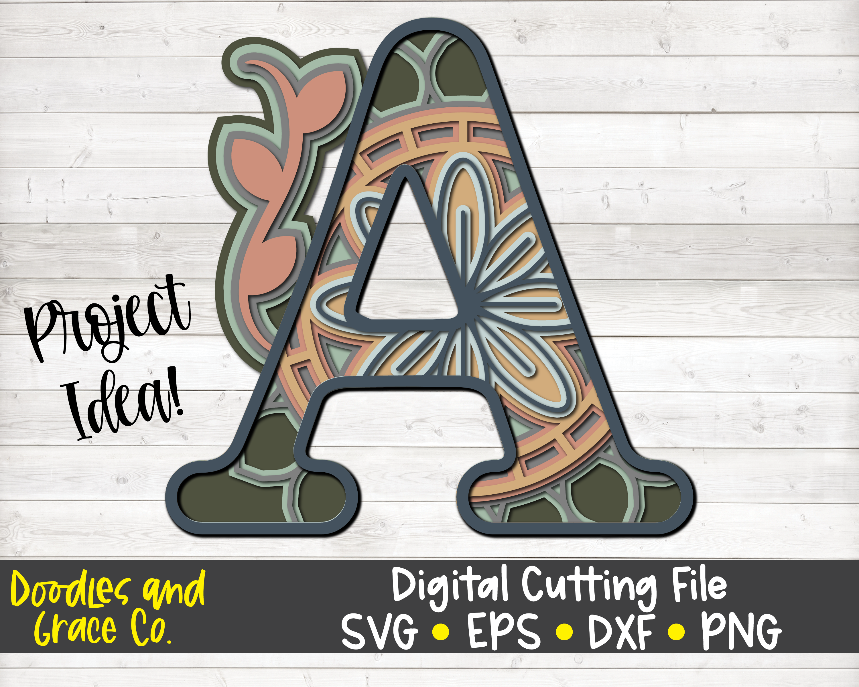 Alphabet 3D Layered Mandala Bundle SVG By Doodles and ...