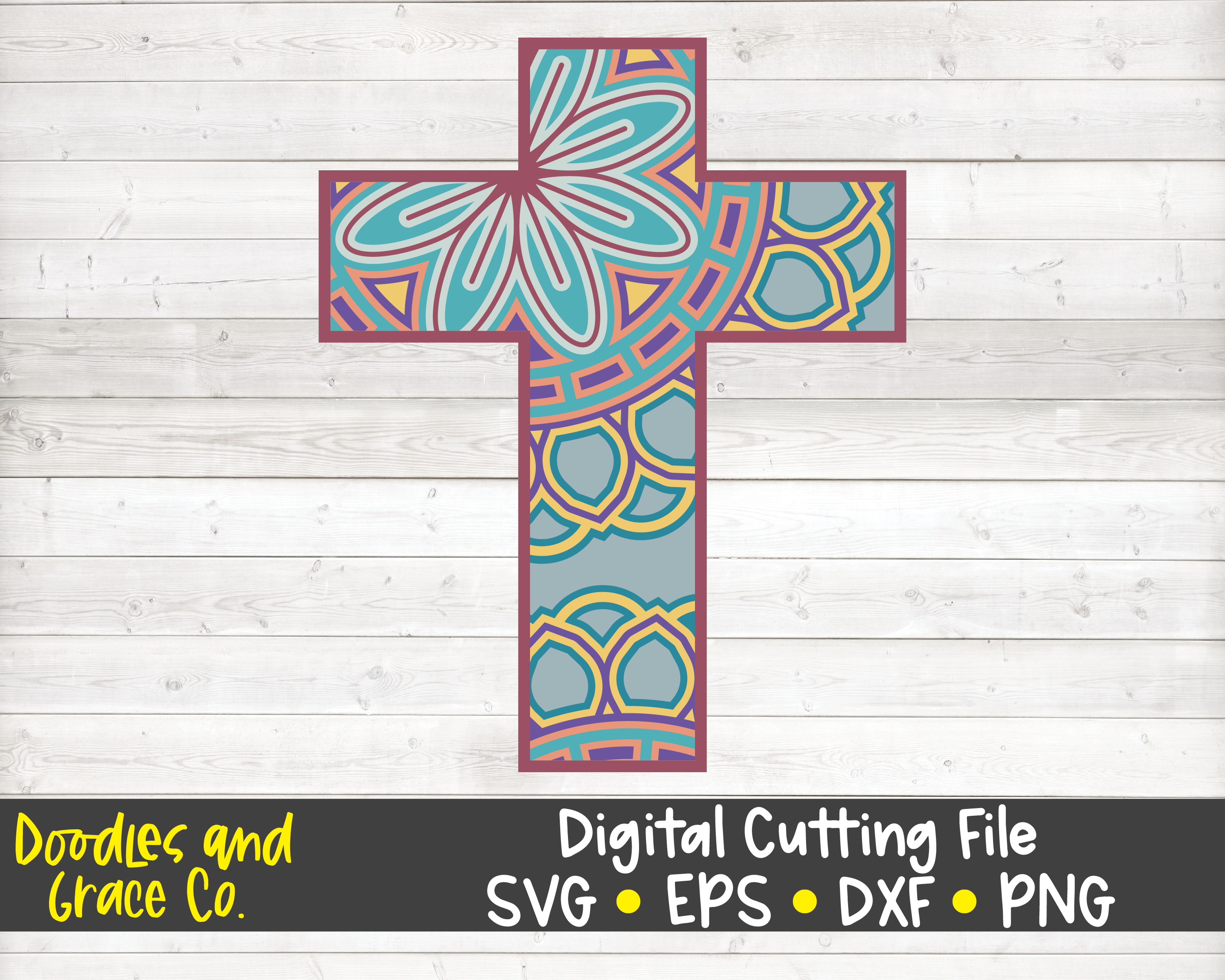 Download Cross 3D Layered Mandala SVG By Doodles and Grace | TheHungryJPEG.com