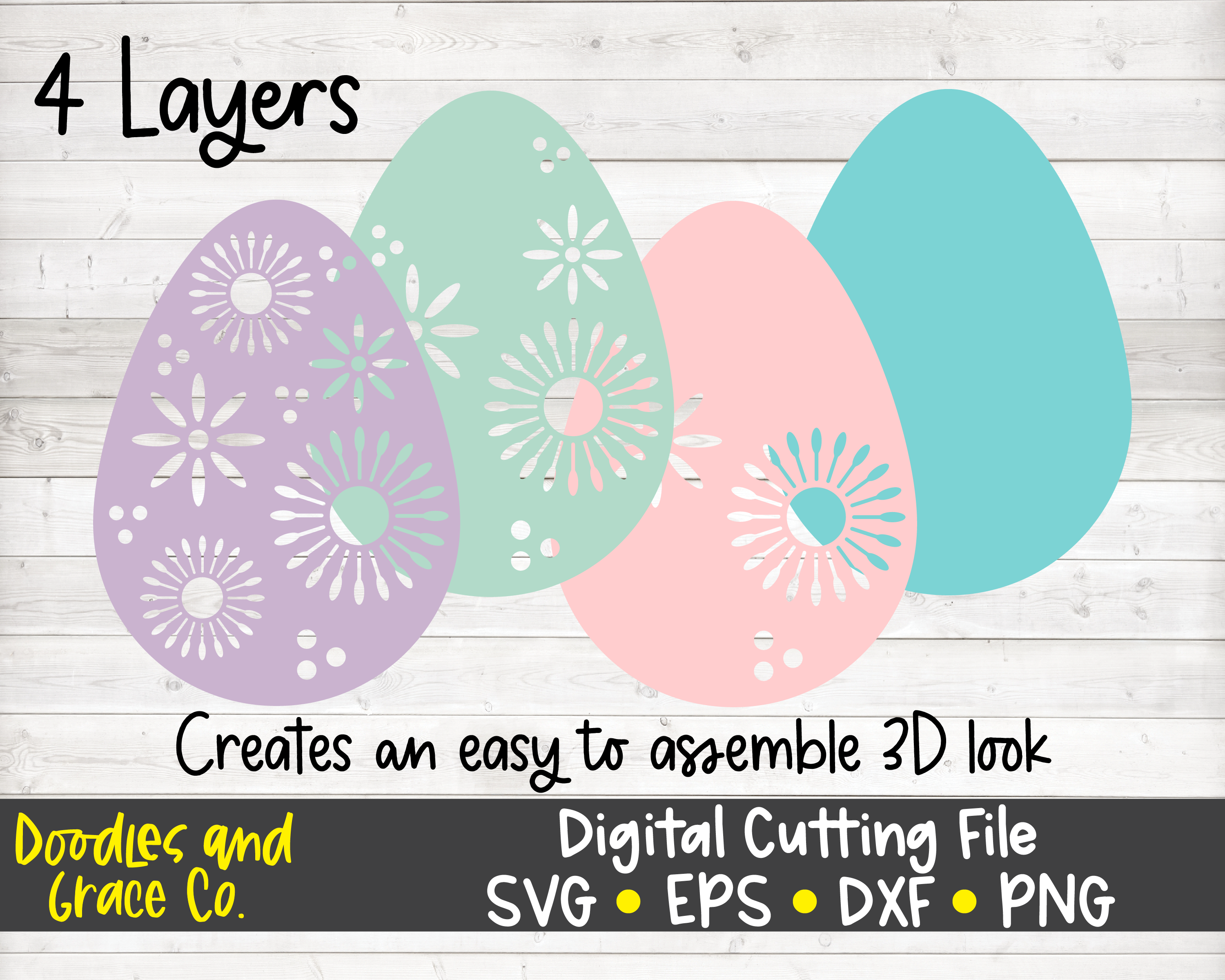 Download Easter Egg 3d Layered Svg By Doodles And Grace Thehungryjpeg Com