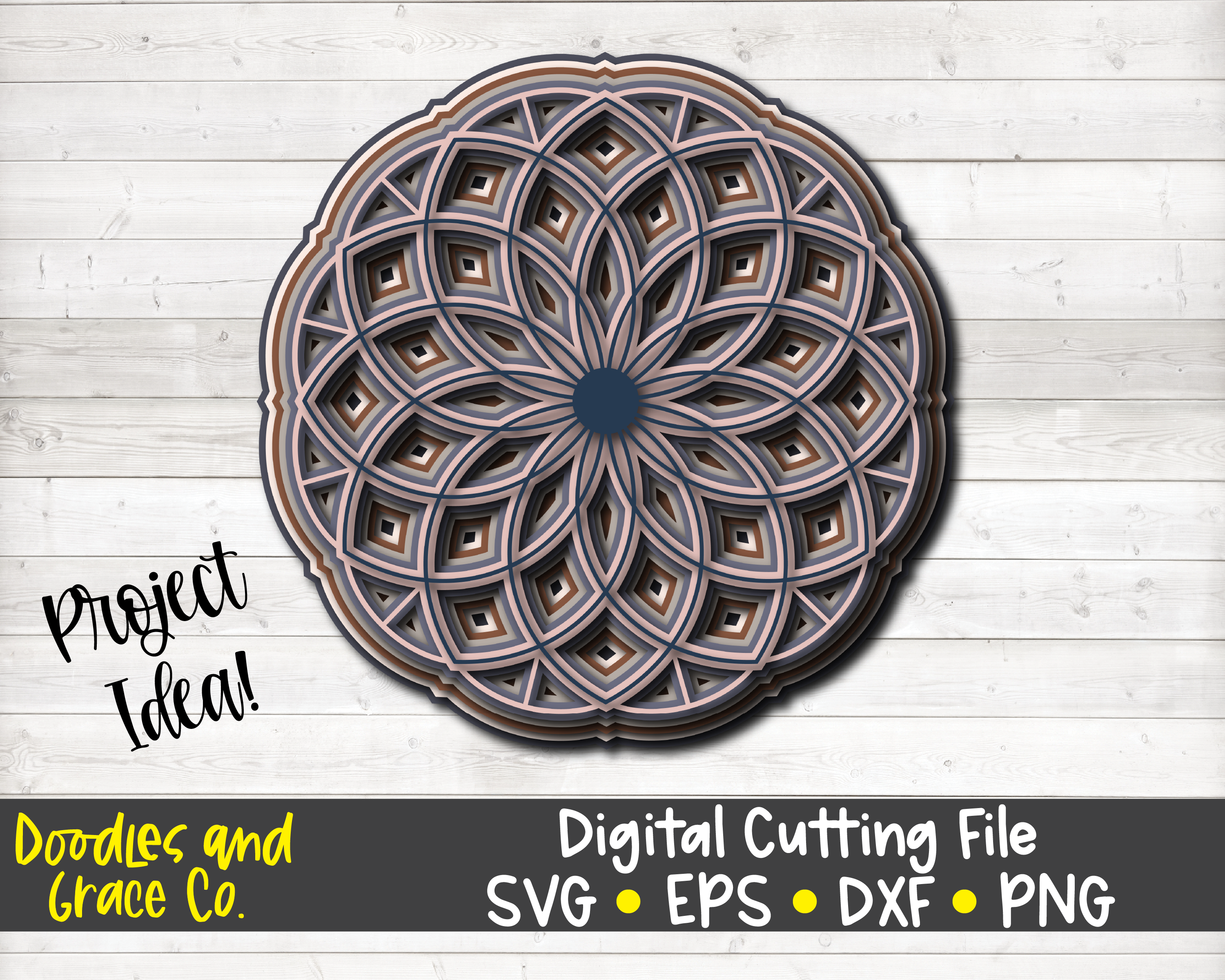 3d Layered Mandala Svg By Doodles And Grace Thehungryjpeg Com