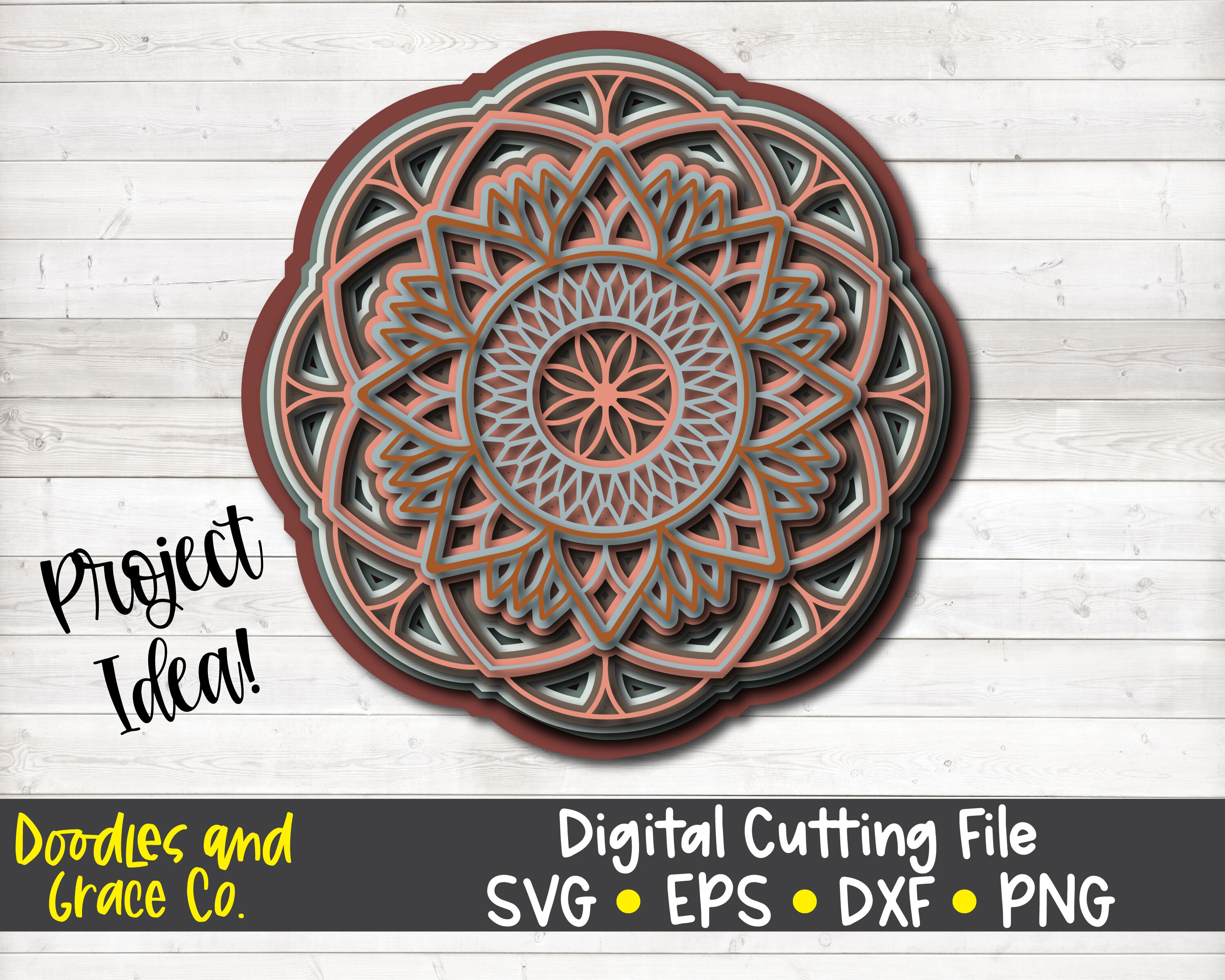 3d Layered Mandala Svg By Doodles And Grace Thehungryjpeg Com