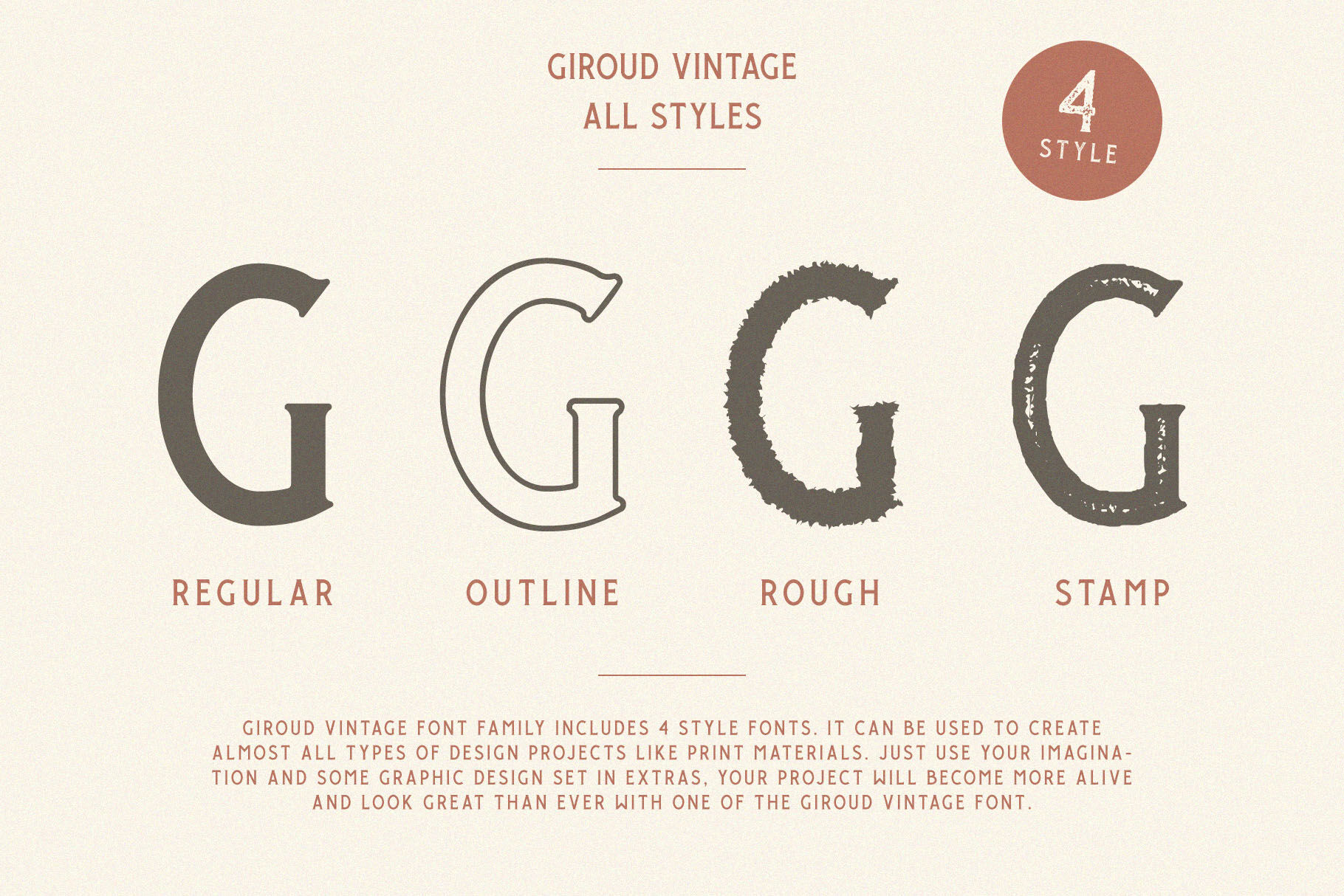 Giroud Vintage Font Family Bonus By Craft Supply Co Thehungryjpeg Com