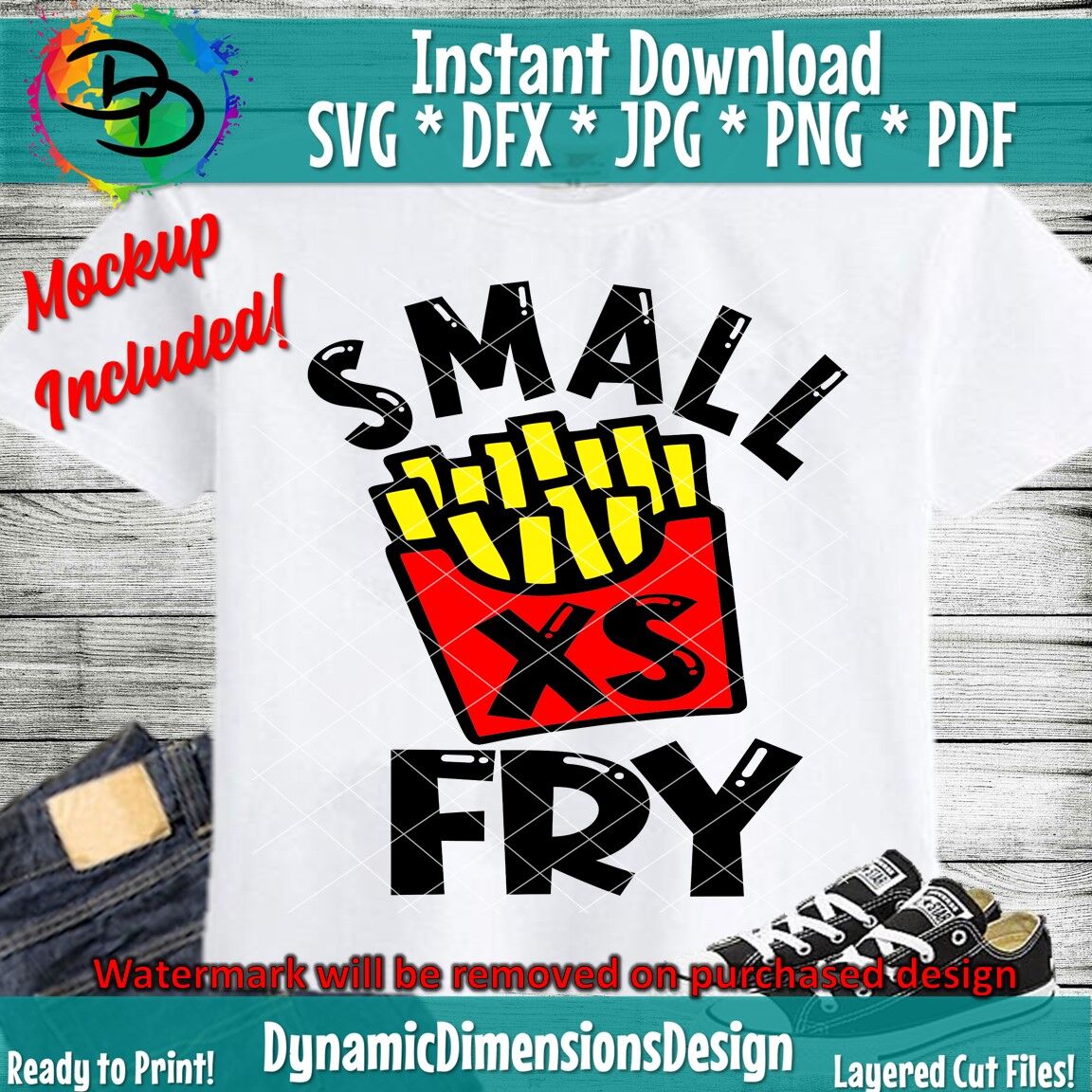 Small Fry Svg Fries Little Boy Dxf Png Cutting Files For Silhouette By Dynamic Dimensions Thehungryjpeg Com