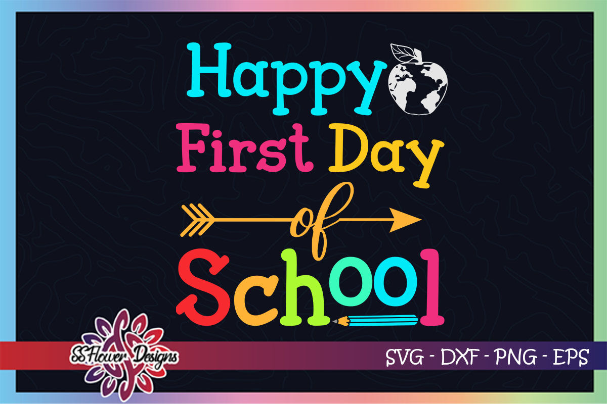 Happy first day of school svg, pencil svg, apple svg By ssflowerstore ...
