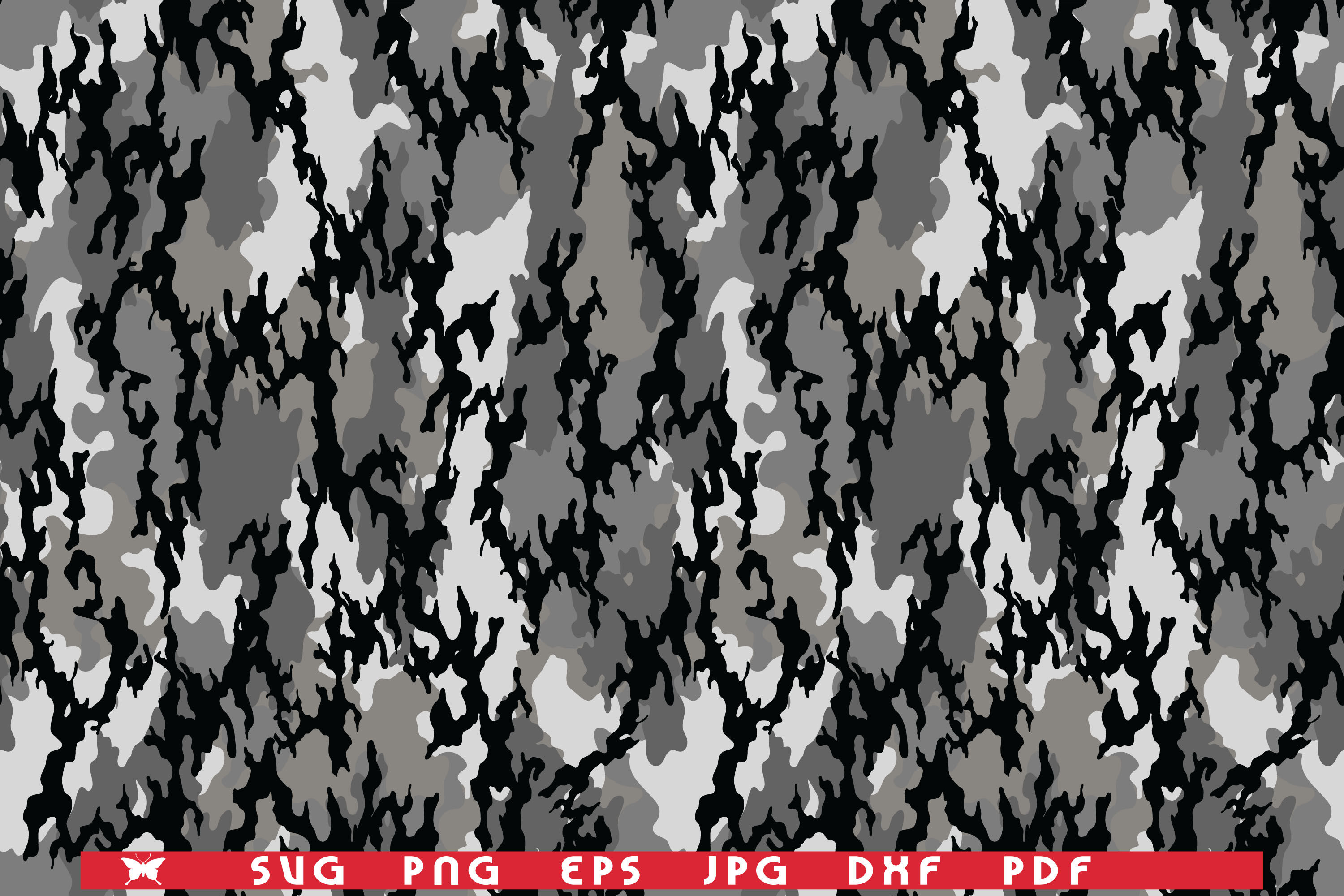 SVG Camouflage print, Seamless pattern digital clipart By