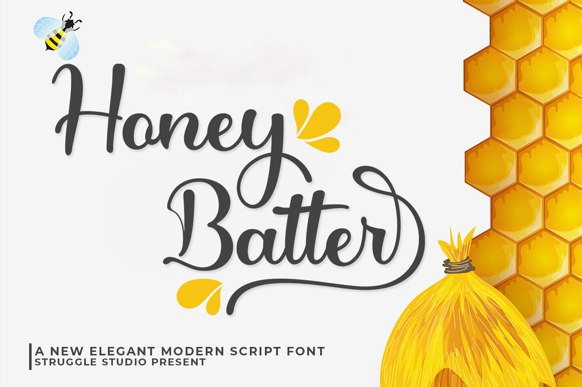 Honey Batter Elegant Modern Script By Struggle Studio Thehungryjpeg Com