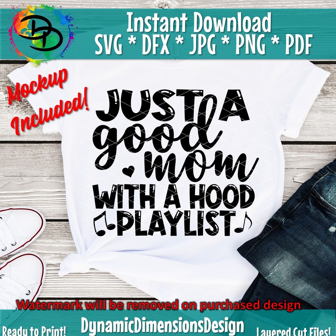 Download Just A Good Mom With A Hood Playlist svg, Mom svg, Files ...