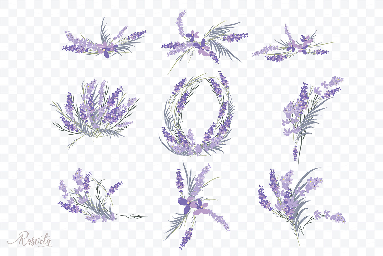 Lavender Plant Flowers Clipart By RaSveta | TheHungryJPEG