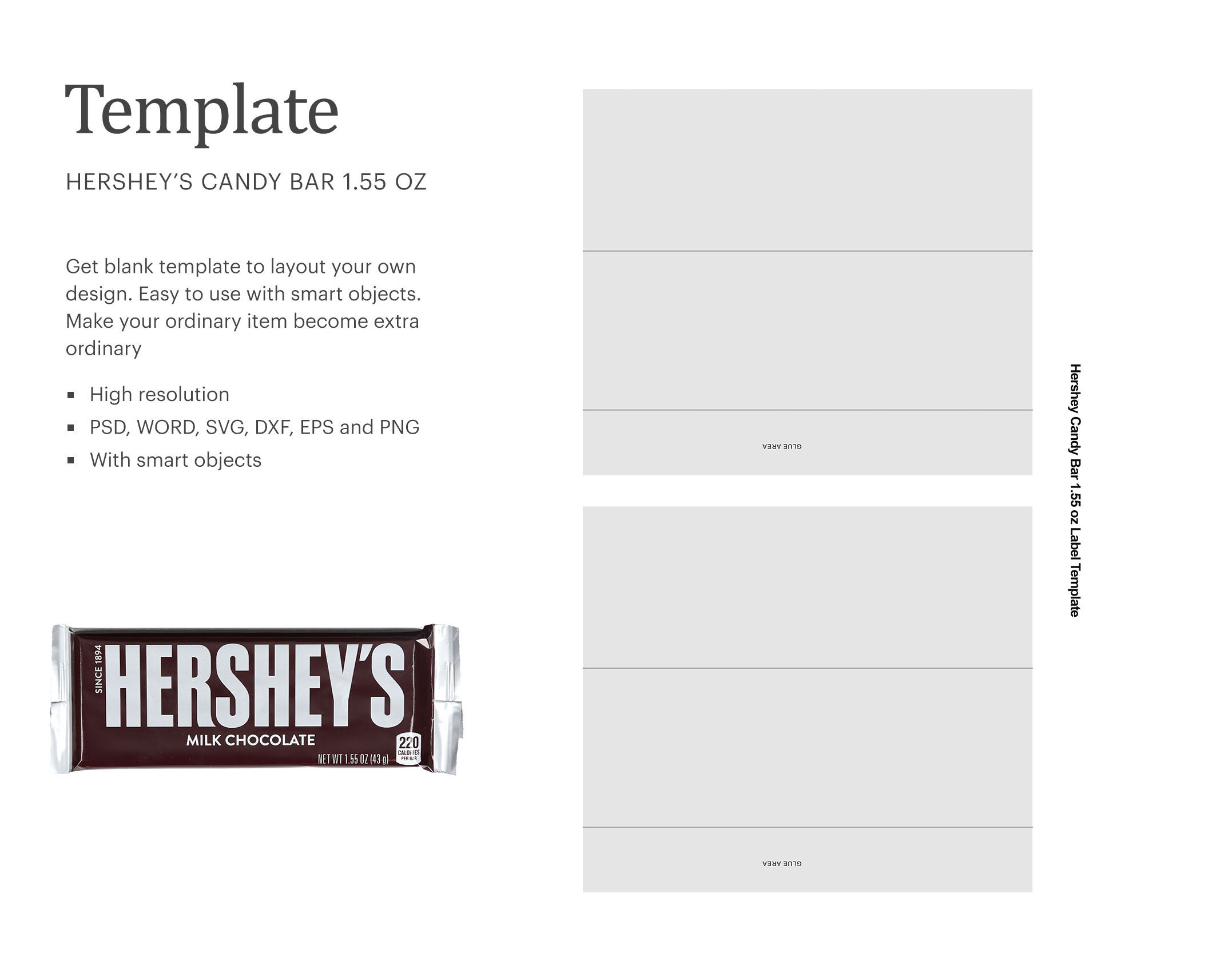 HERSHEY'S Milk Chocolate Candy Bar, 1.55 oz