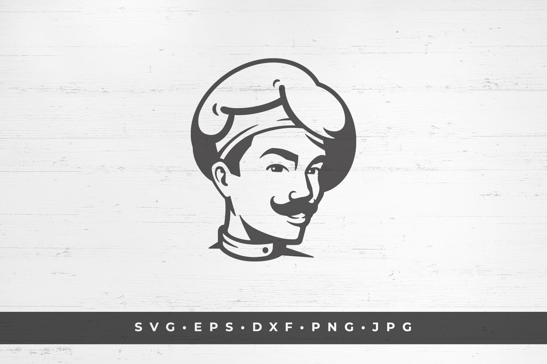 Happy Smiling Man Chef Face In Hat By Vasya Kobelev Thehungryjpeg Com