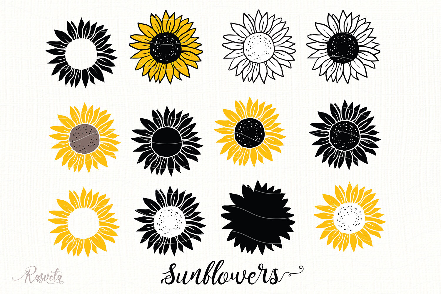 Download Sunflower Monogram Frames By Rasveta Thehungryjpeg Com