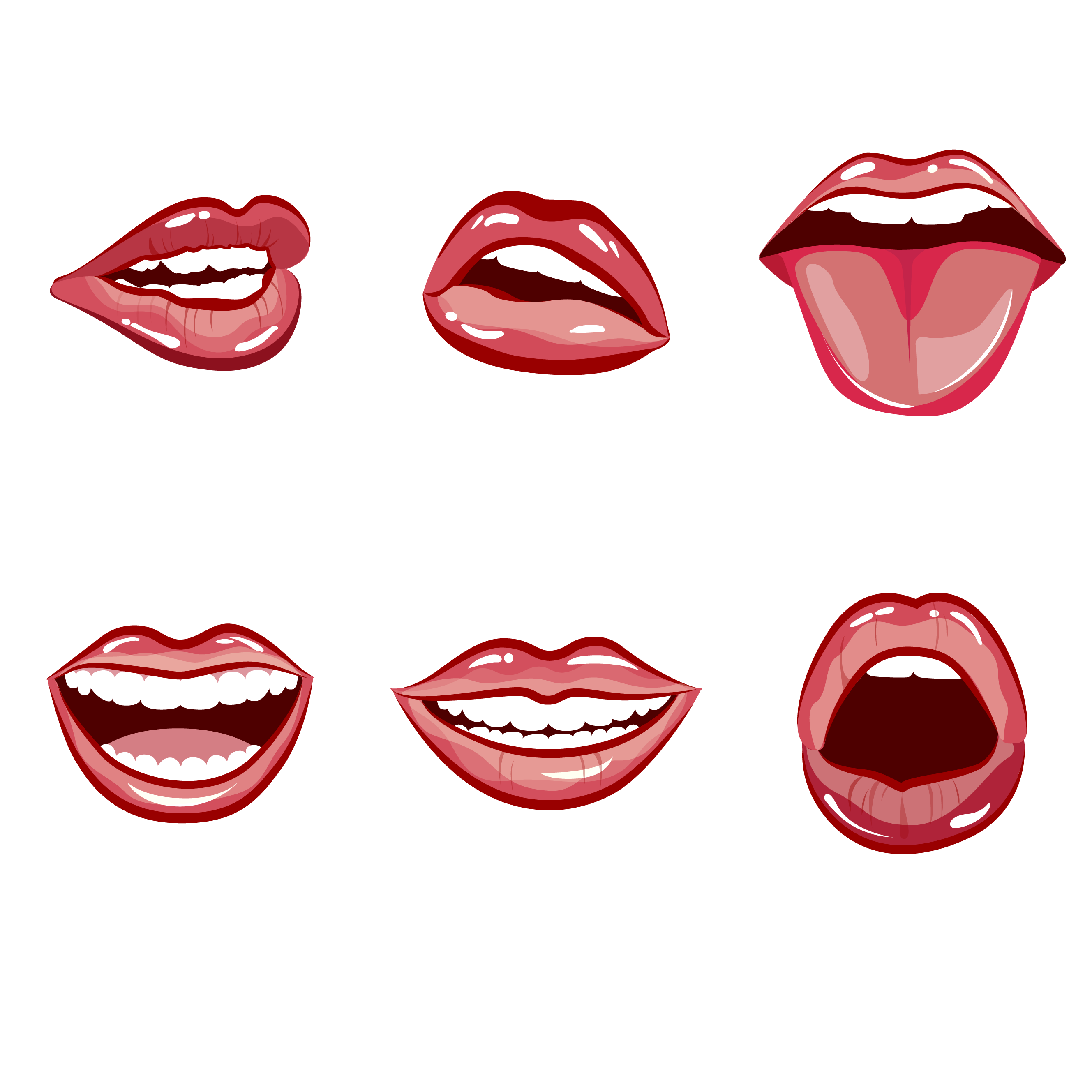 Happy laughing female mouth with red lips By 09910190 | TheHungryJPEG