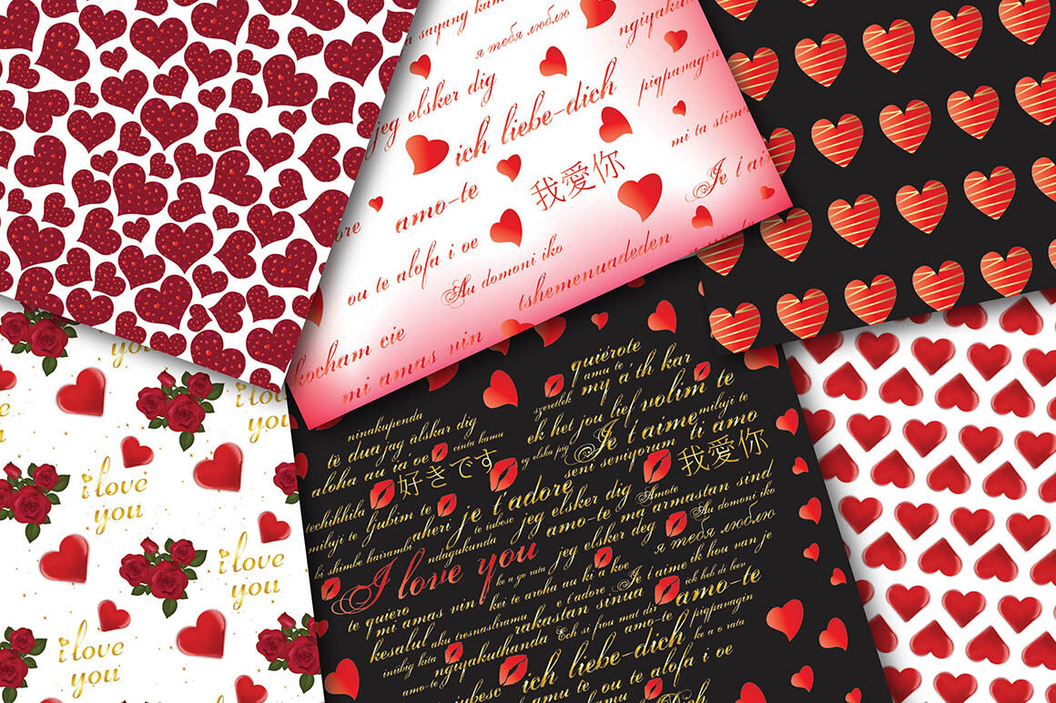 Valentines Day Digital Papers, Valentines Scrapbook Papers, Valentine By  colorfulcreationsgr