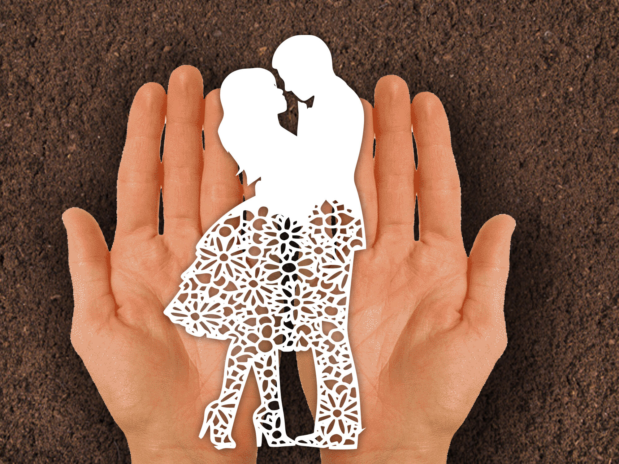 Paper cut Template / wedding couple By dxf store | TheHungryJPEG.com