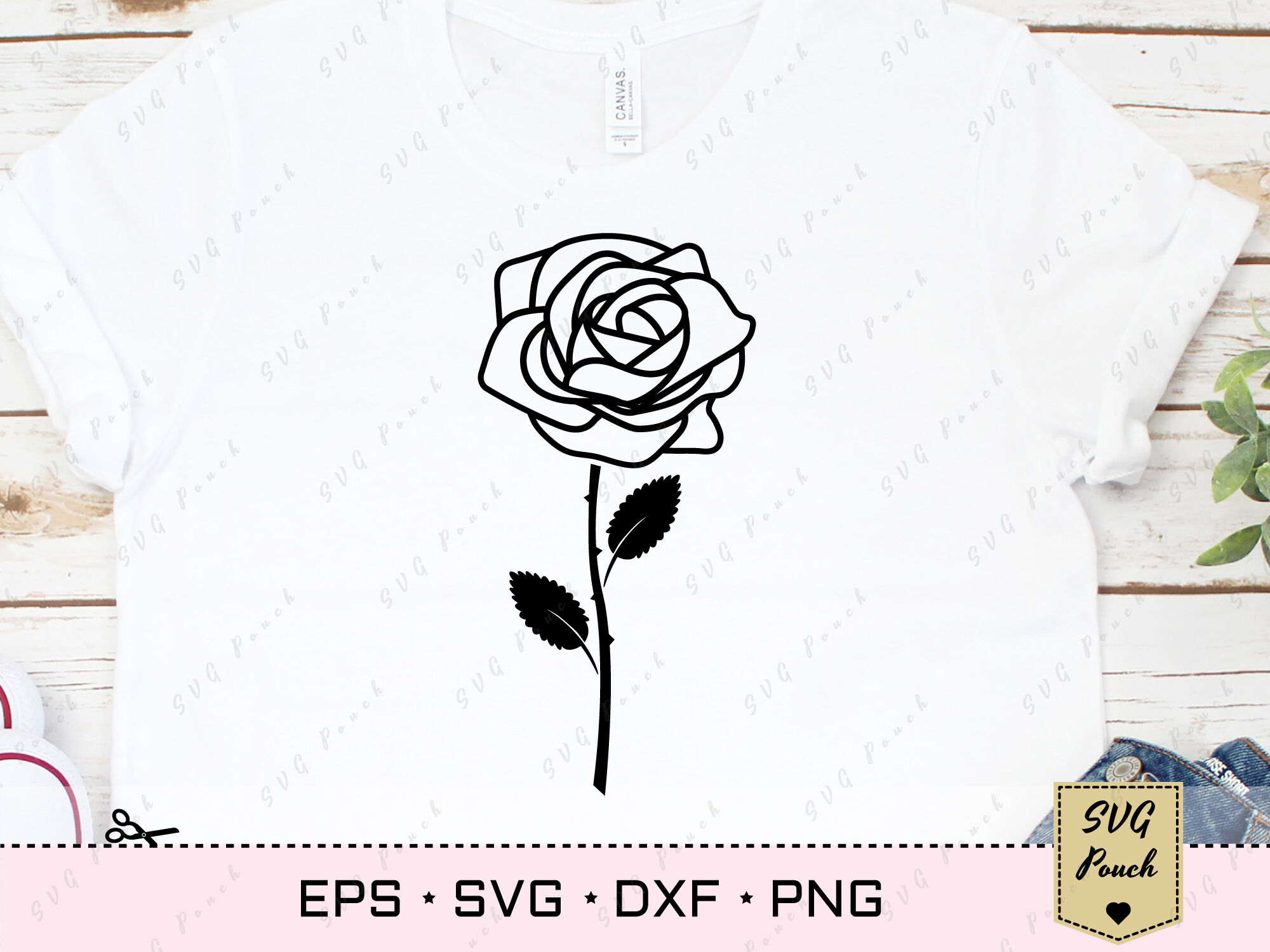 Roses silhouettes SVG By SVGPouch