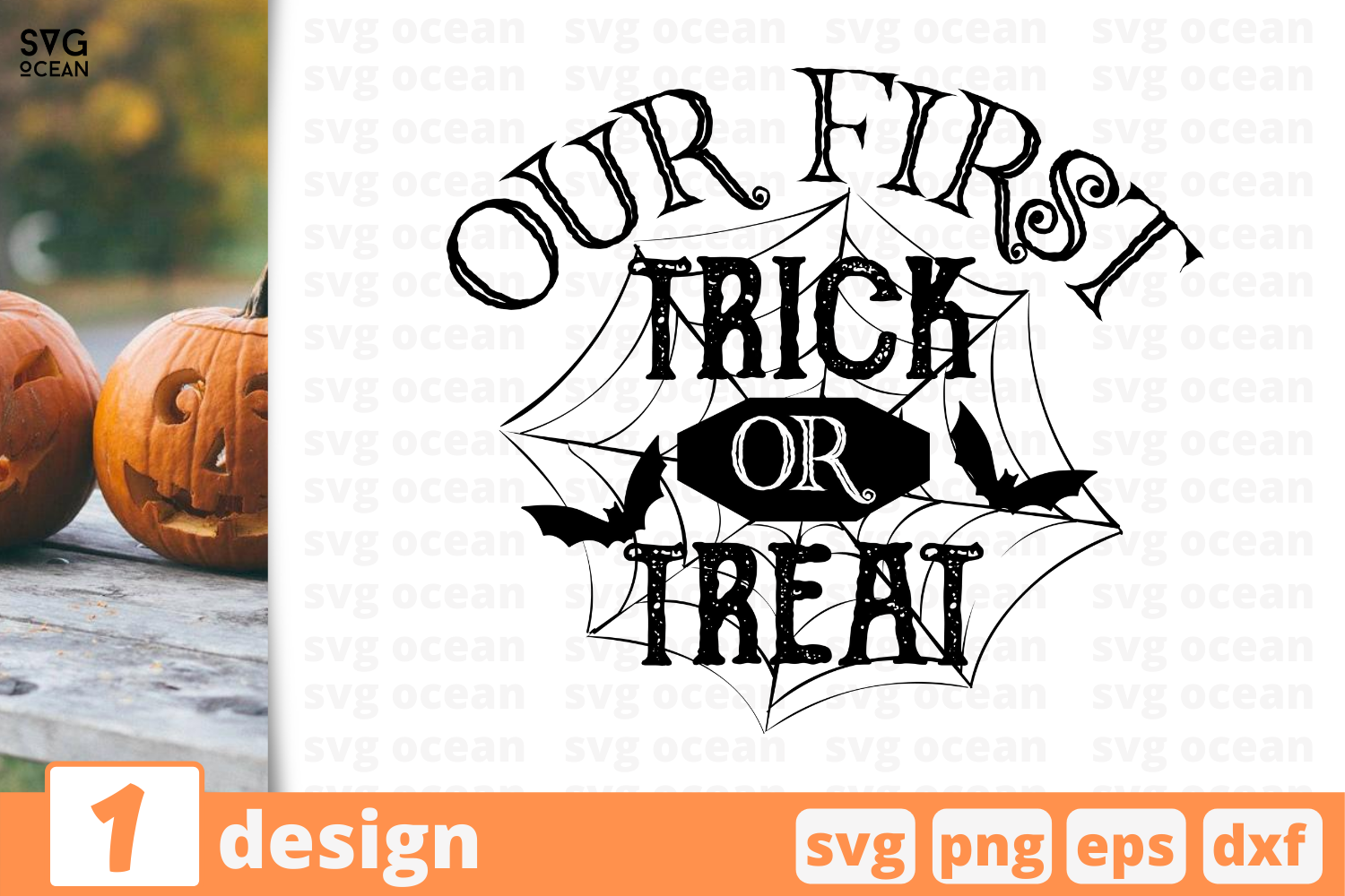 1 Our First Trick Or Treat Halloween Quotes Cricut Svg By Svgocean Thehungryjpeg Com