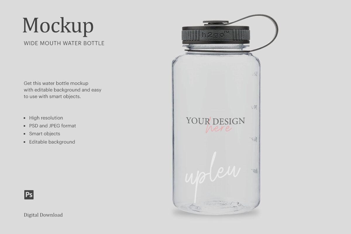 Download Frosted Glass Water Bottle Mockup Free Mockups Psd Template Design Assets PSD Mockup Templates