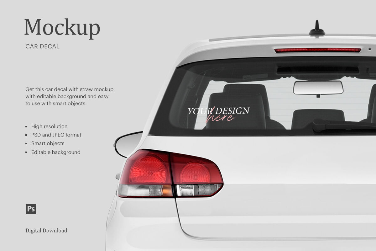 Download Car Decal Styled Mockup Car Decal Rear Car Window By Ariodsgn Thehungryjpeg Com