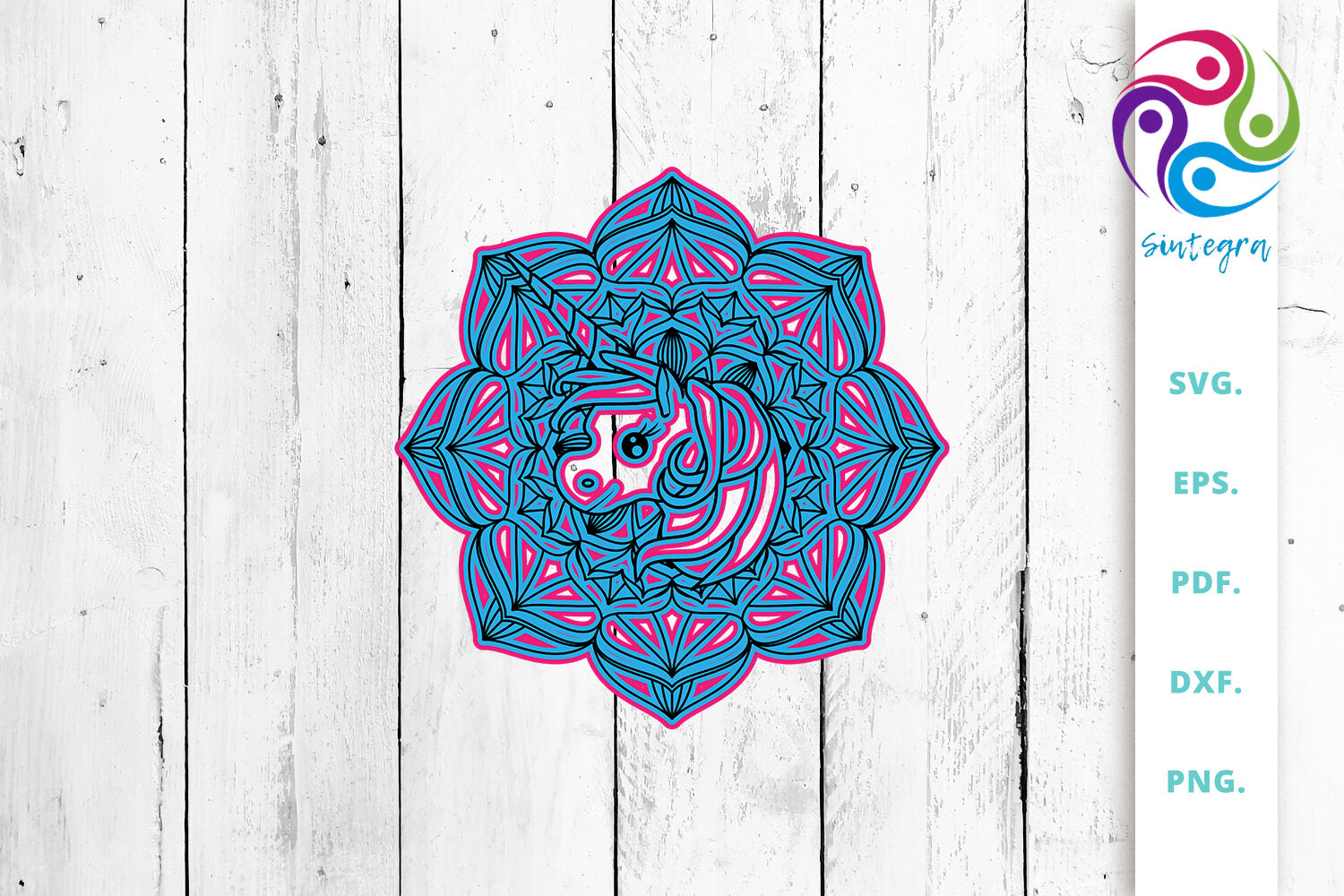 Download 3d Layered Mandala Unicorn Svg Cut File By Sintegra Thehungryjpeg Com SVG, PNG, EPS, DXF File