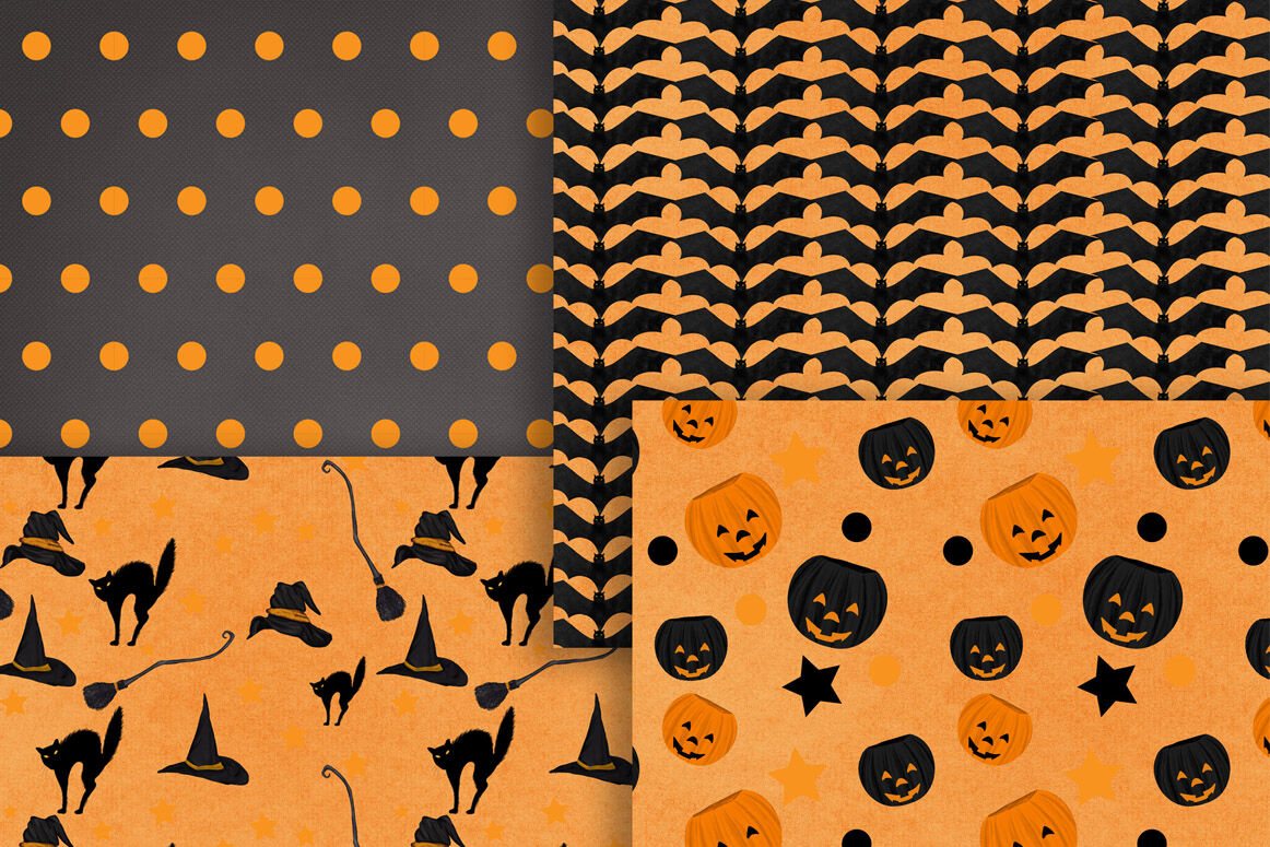 Halloween Digital papers Printable Halloween Pumpkin pattern By ...