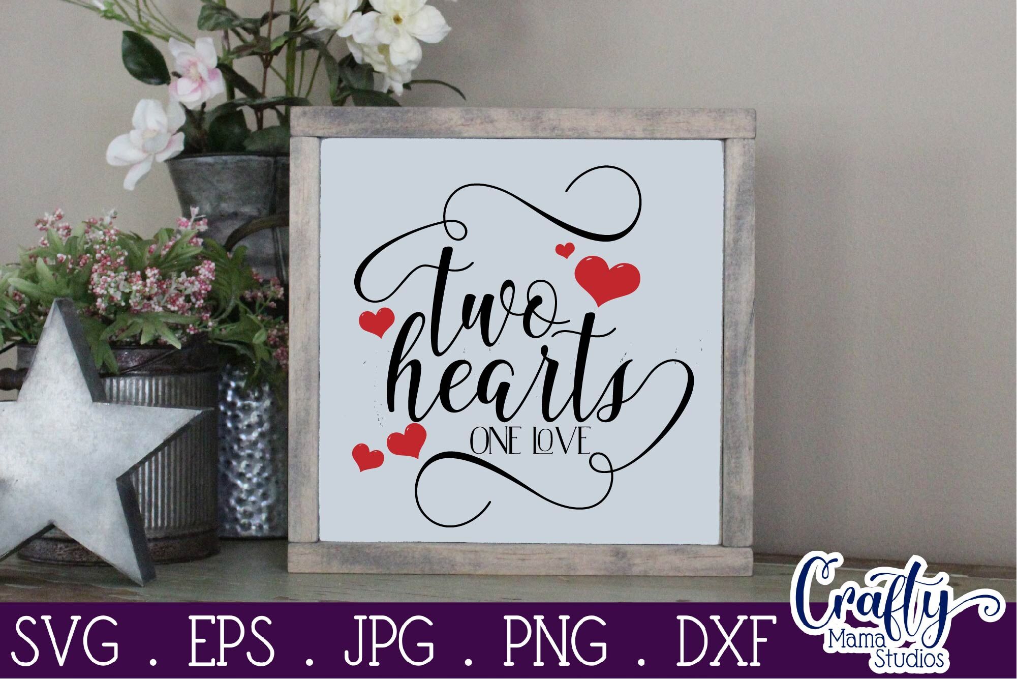 Download Love Svg Two Hearts One Love Svg By Crafty Mama Studios Thehungryjpeg Com
