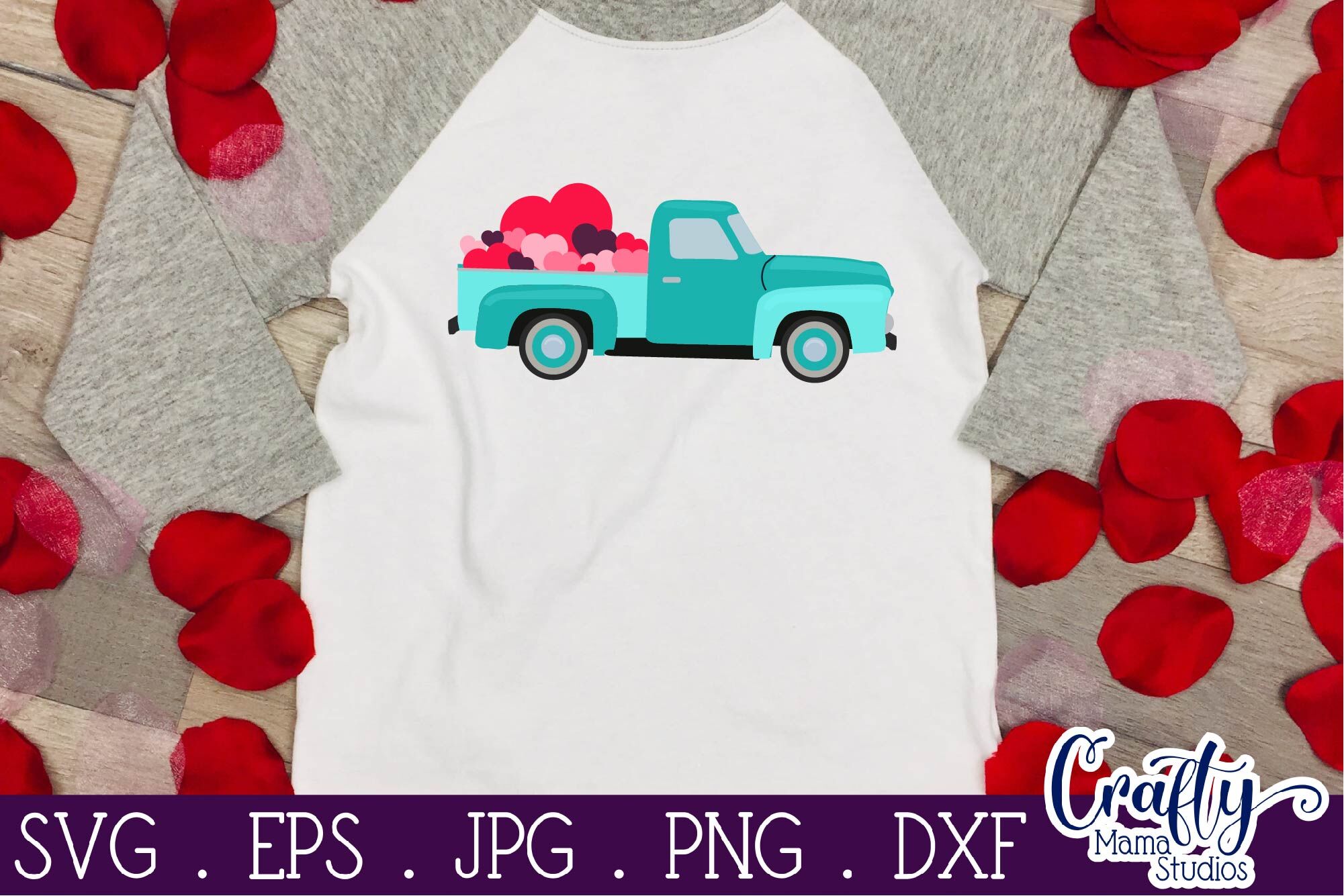 Download Valentine S Day Vintage Truck Hearts Svg By Crafty Mama Studios Thehungryjpeg Com