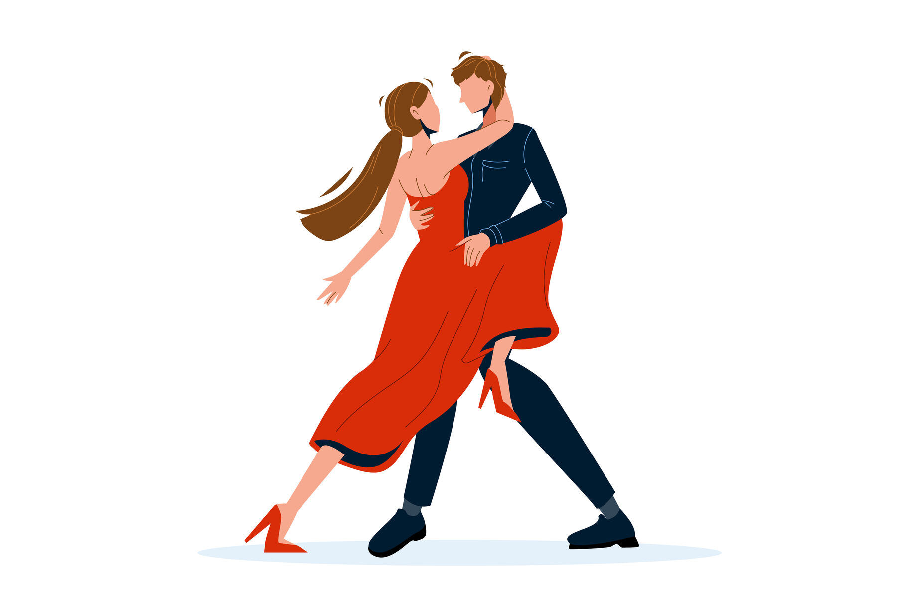Tango Dance Dancing Couple Man And Woman Vector By Sevector Thehungryjpeg Com