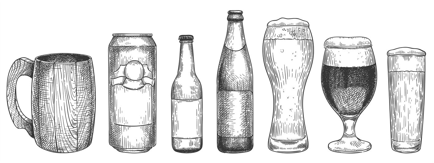 beer glass drawing