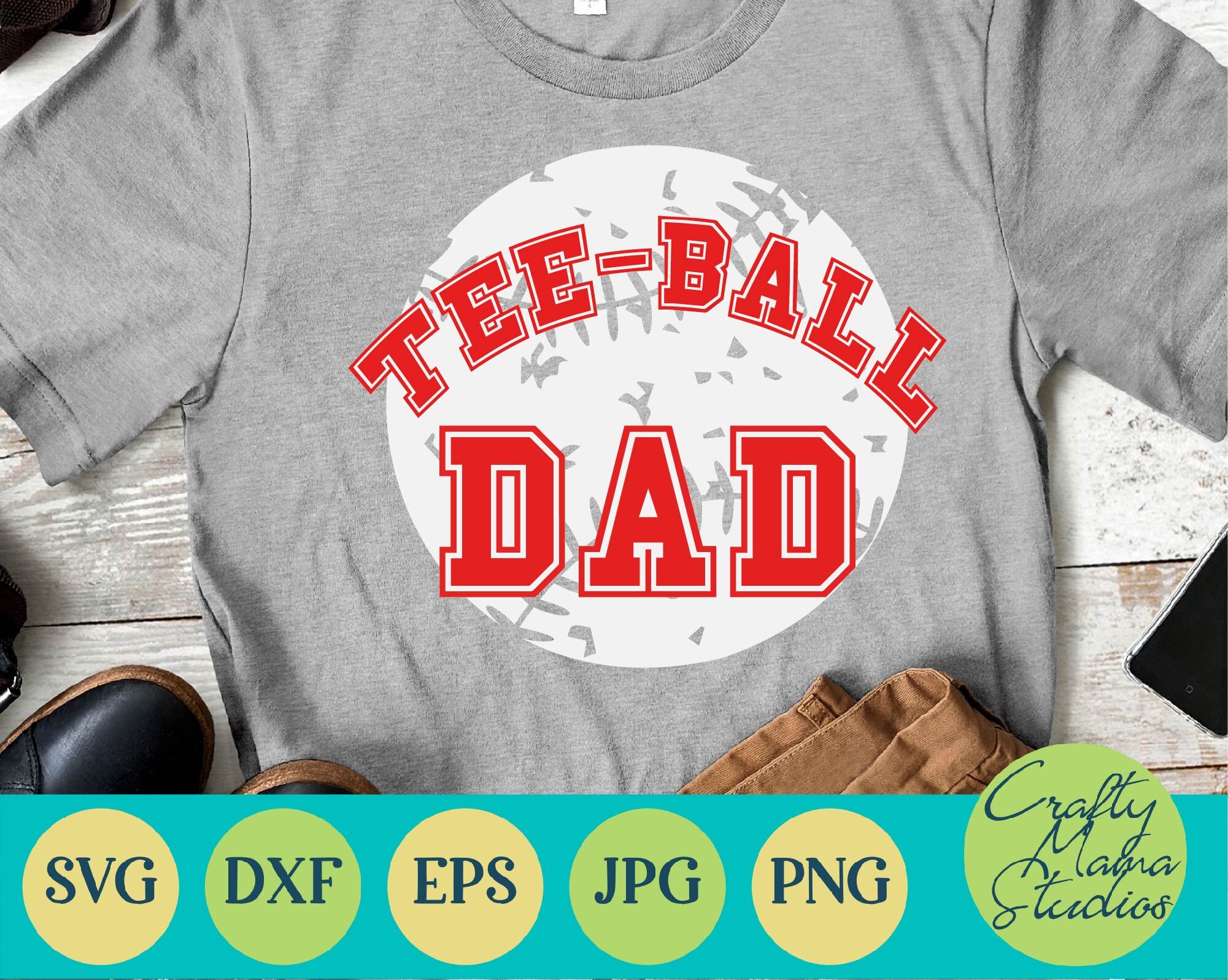 Baseball Svg Tee Ball Dad Svg Dad Shirt Svg By Crafty Mama Studios Thehungryjpeg Com