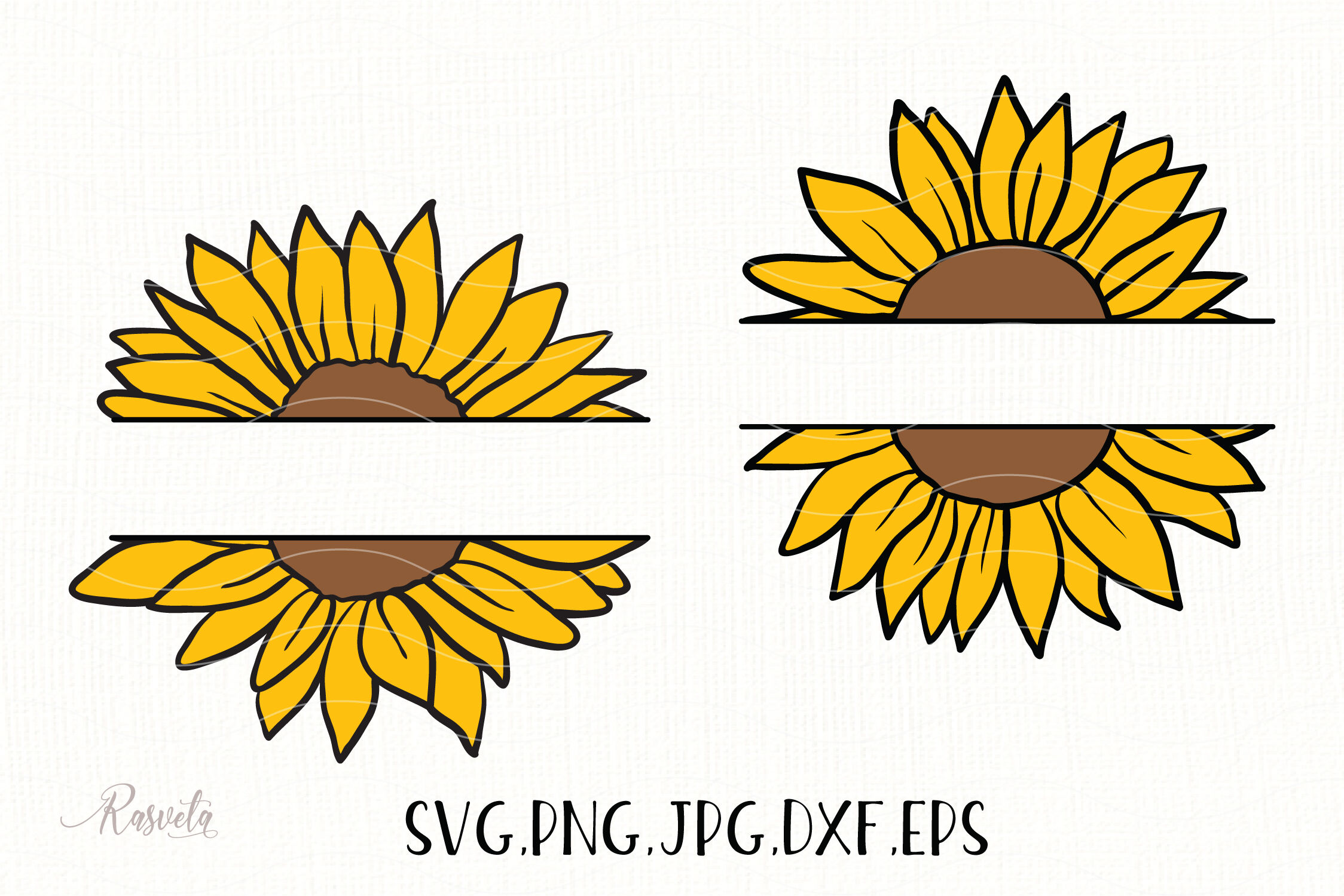 Sunflower Monogram Frame Svg Dxf Png