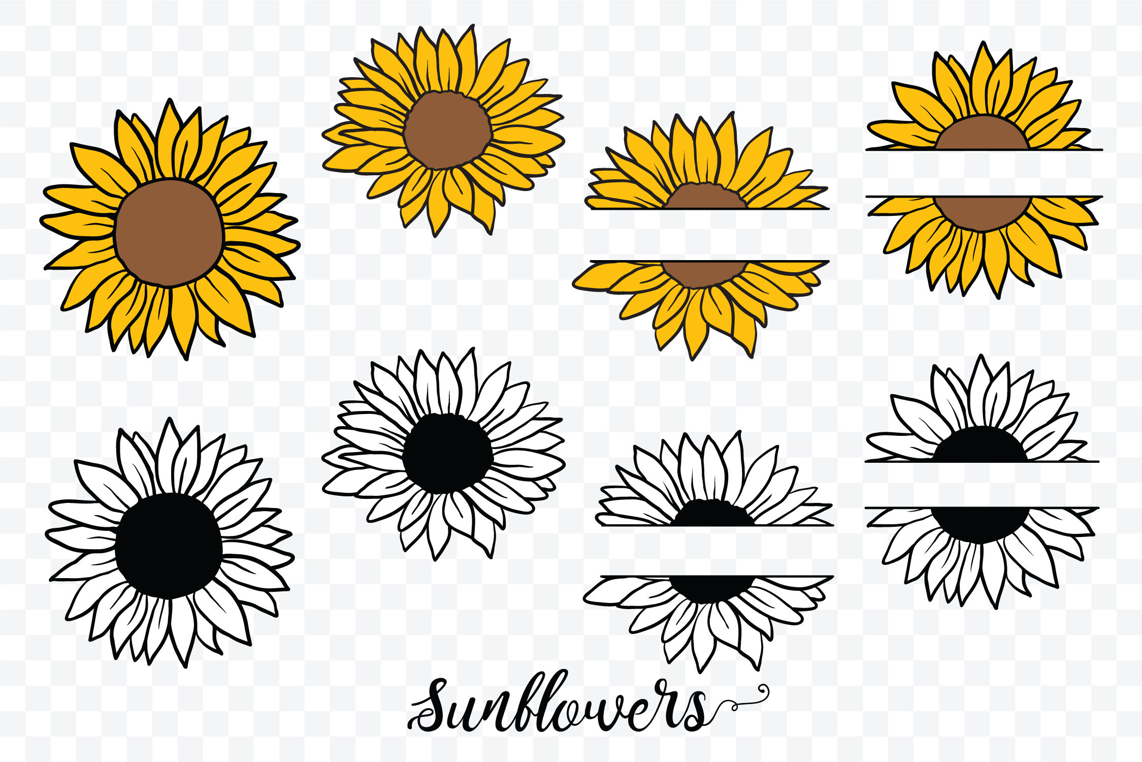 Download Sunflower Monogram Frames By Rasveta Thehungryjpeg Com