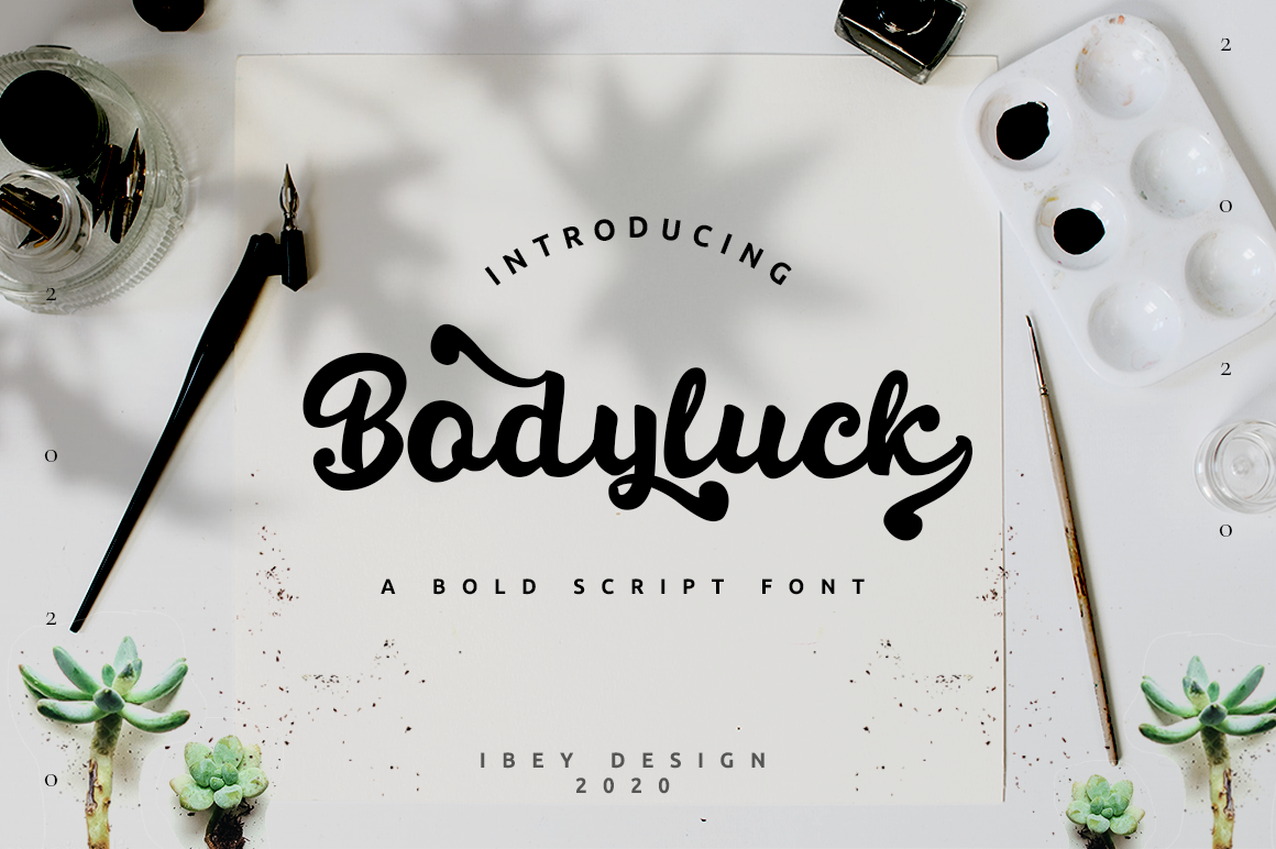 Bodyluck Bold Script By Ibey Design Thehungryjpeg Com