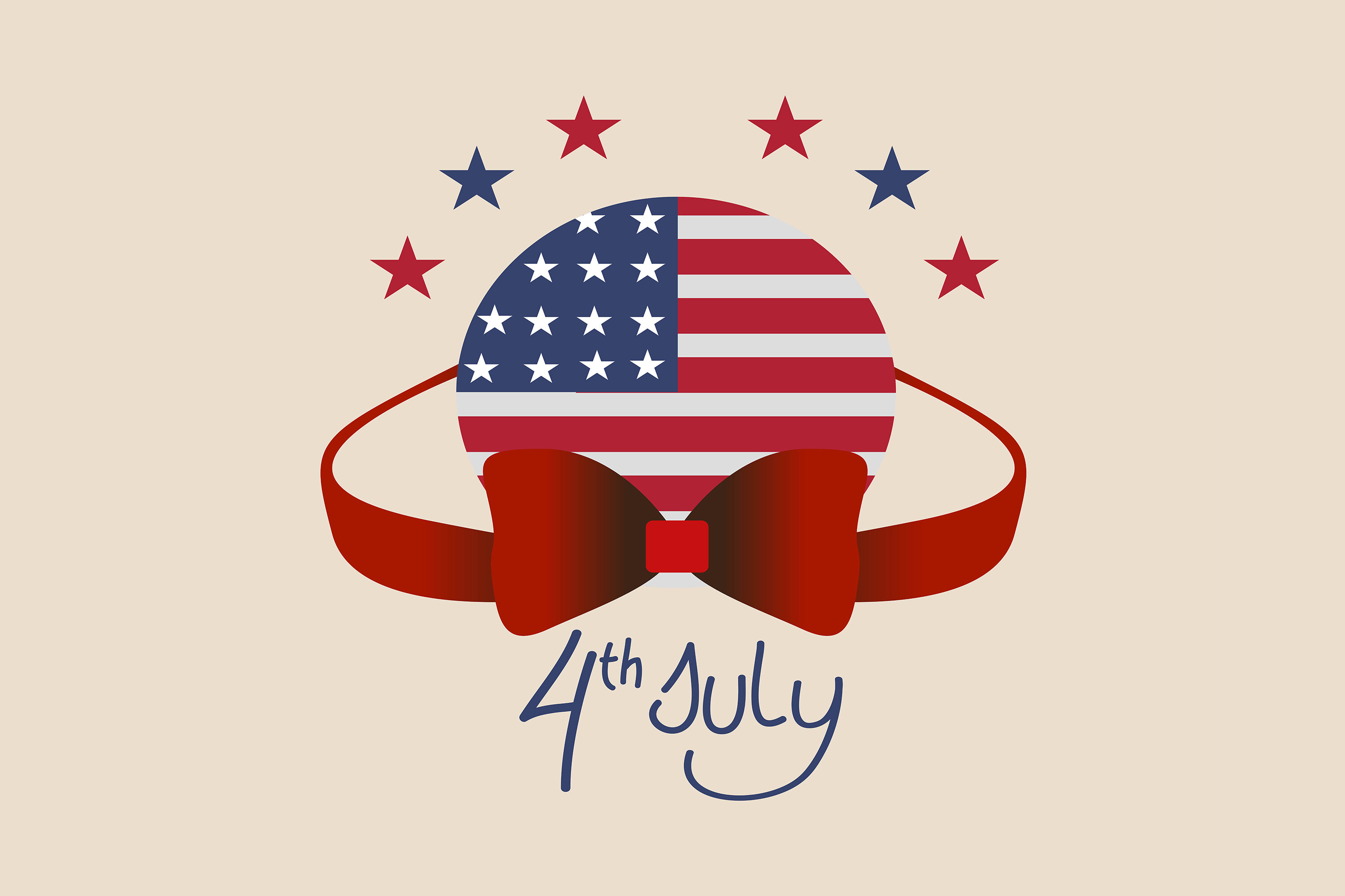 American Independence Day With Cute Ribbon By Red Sugar Design Thehungryjpeg Com