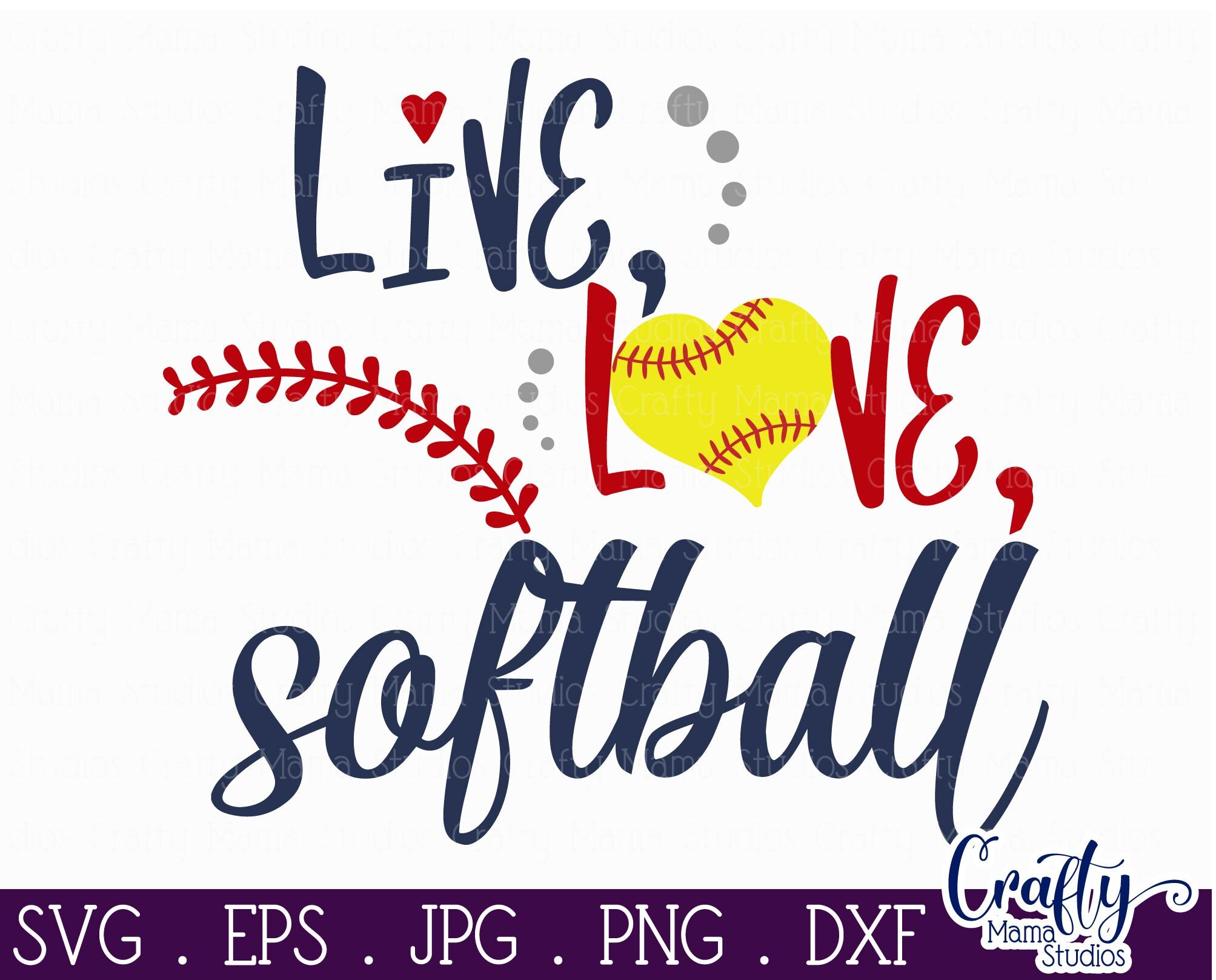 Live Love Softball Svg Softball Svg By Crafty Mama Studios Thehungryjpeg Com