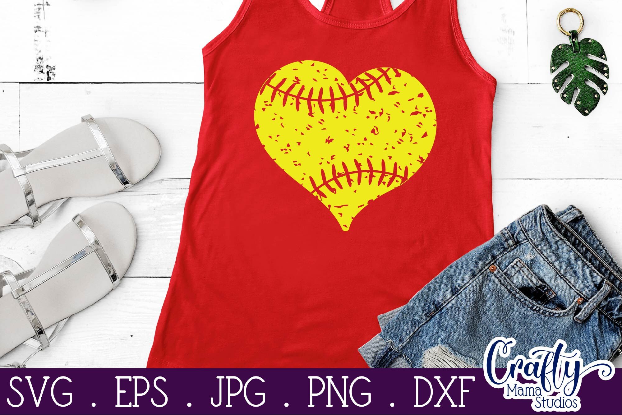 Download Softball Heart Svg Distressed Softball Design By Crafty Mama Studios Thehungryjpeg Com