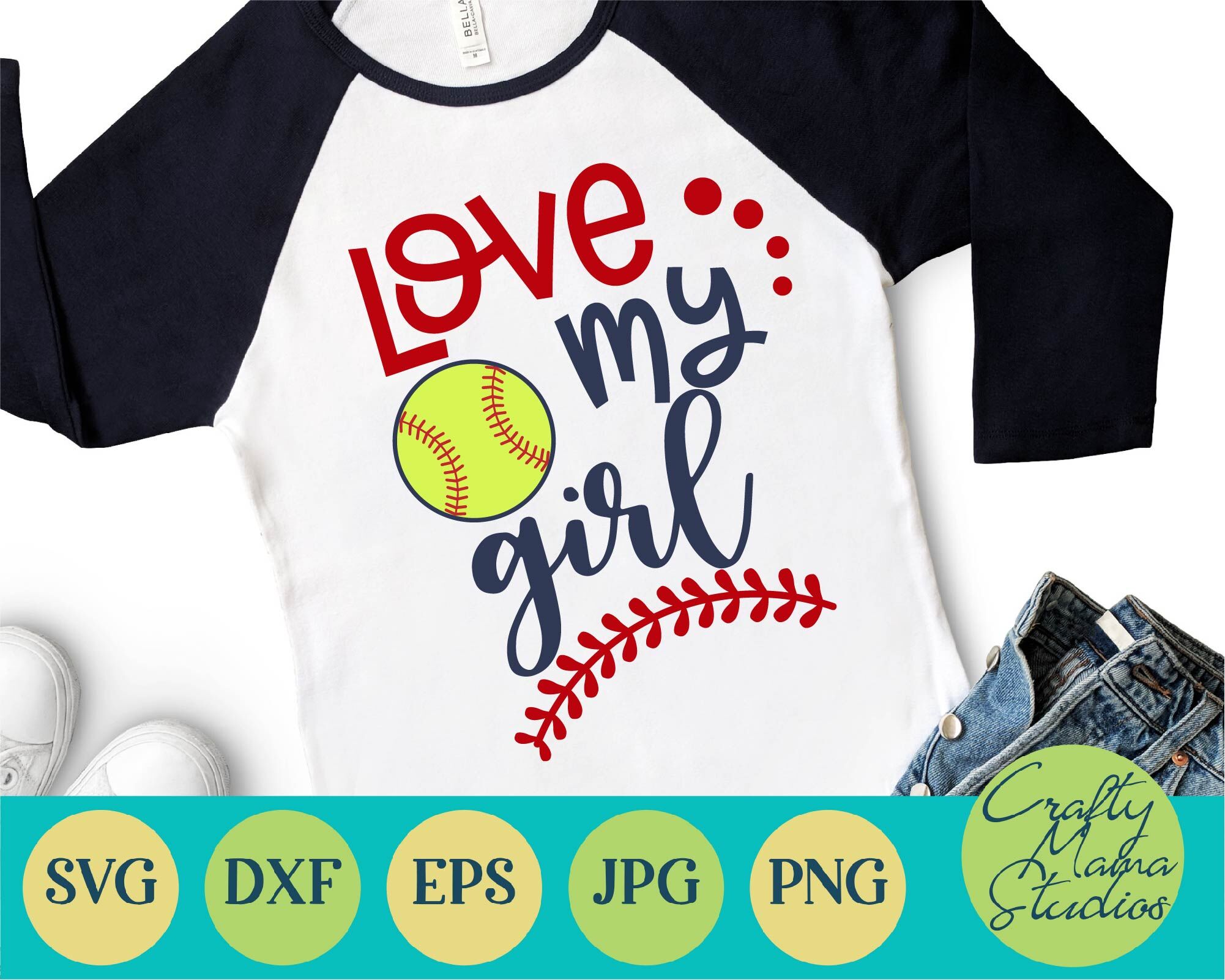 Softball Svg Softball Mom Svg Love My Girl Svg By Crafty Mama Studios Thehungryjpeg Com