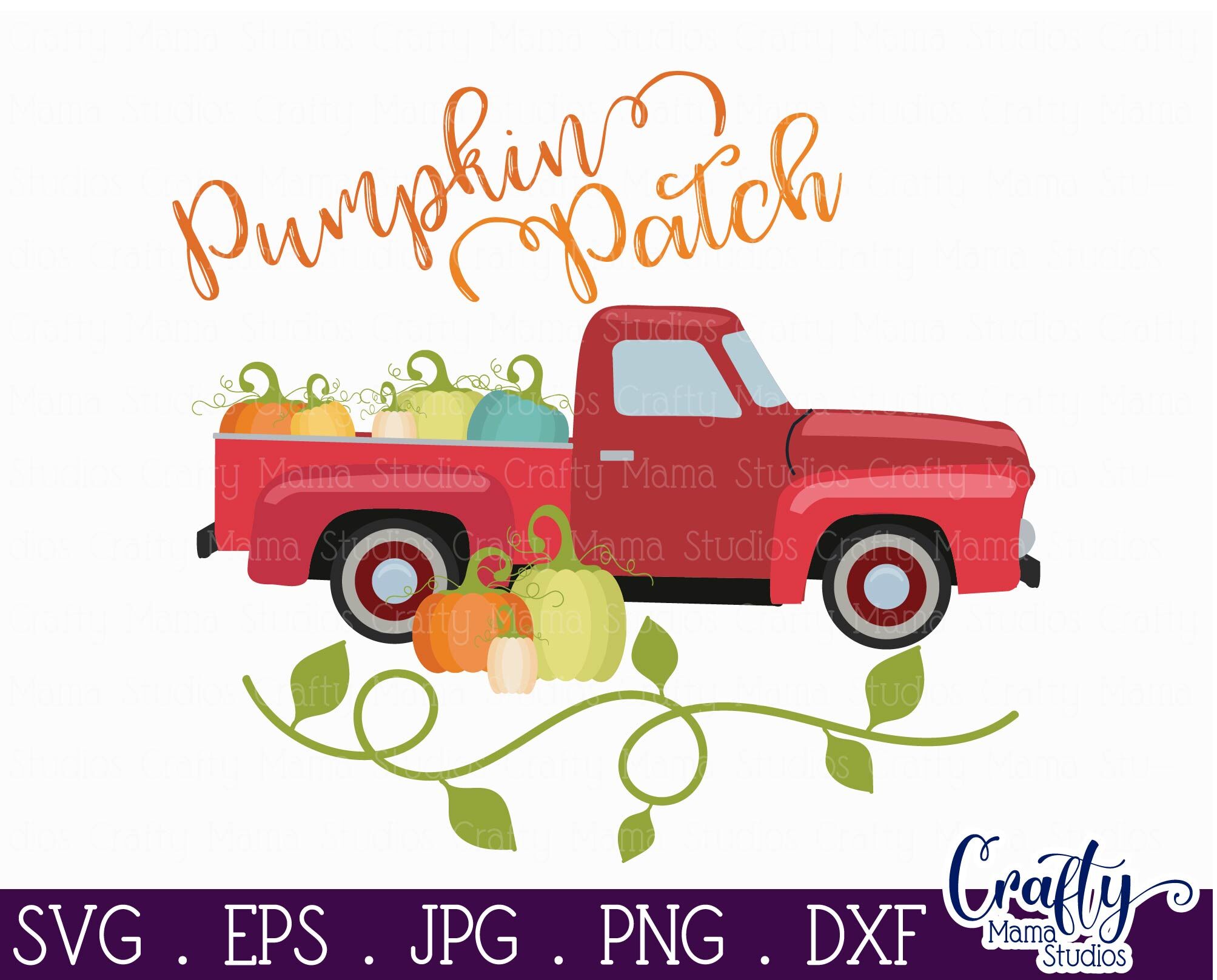 Download Pumpkin Patch Vintage Truck Svg By Crafty Mama Studios Thehungryjpeg Com