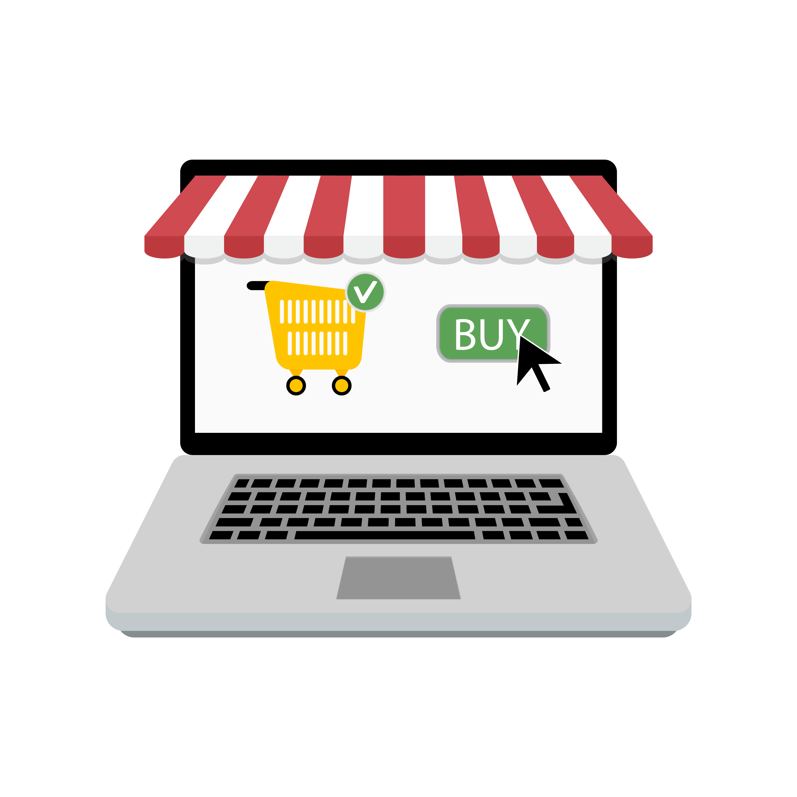 Buy online store. Laptop with web By TheHungryJPEG