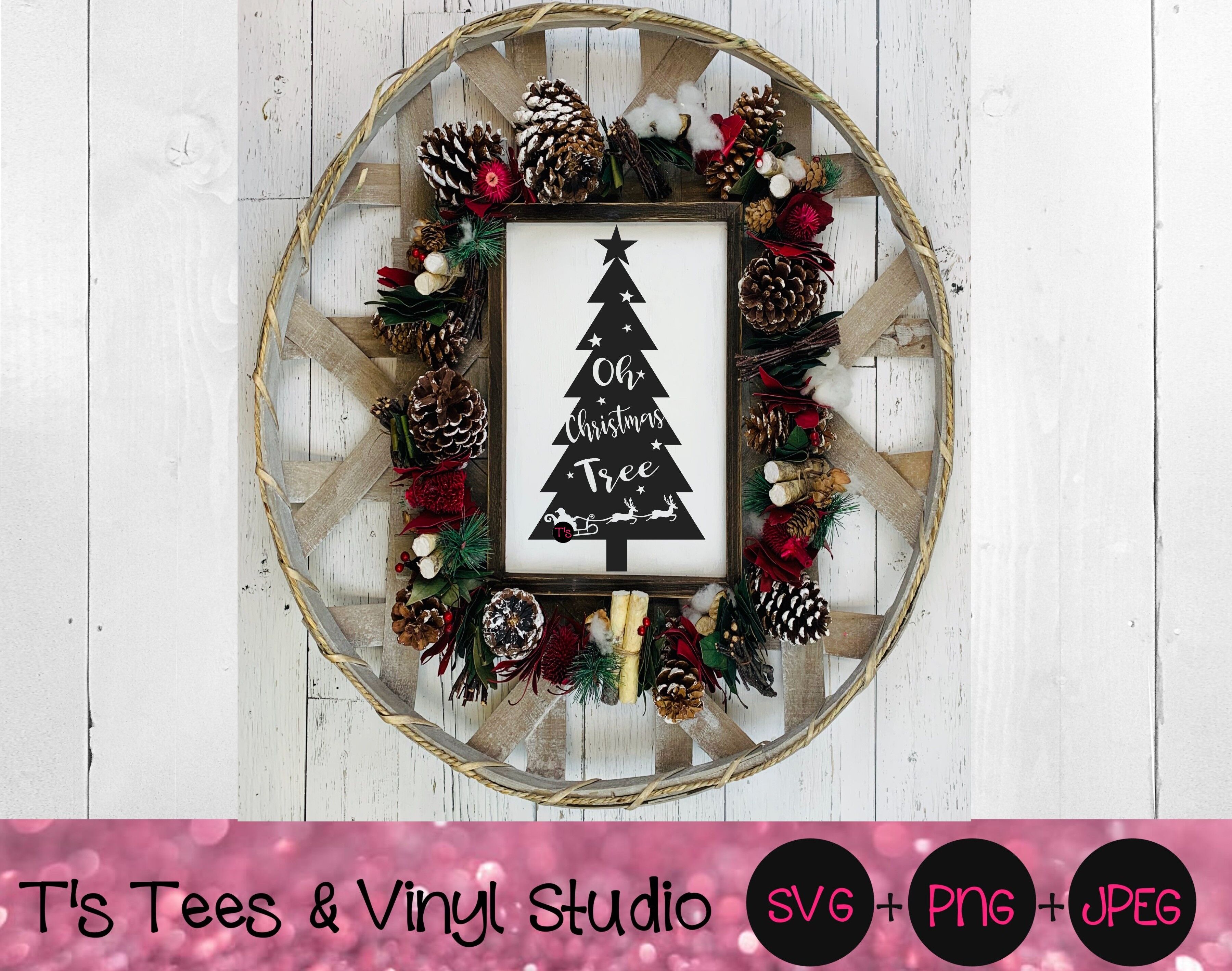 Oh Christmas Tree Svg Christmas Knockout Holiday Svg Santa Svg Re By T S Tees Vinyl Studio Thehungryjpeg Com