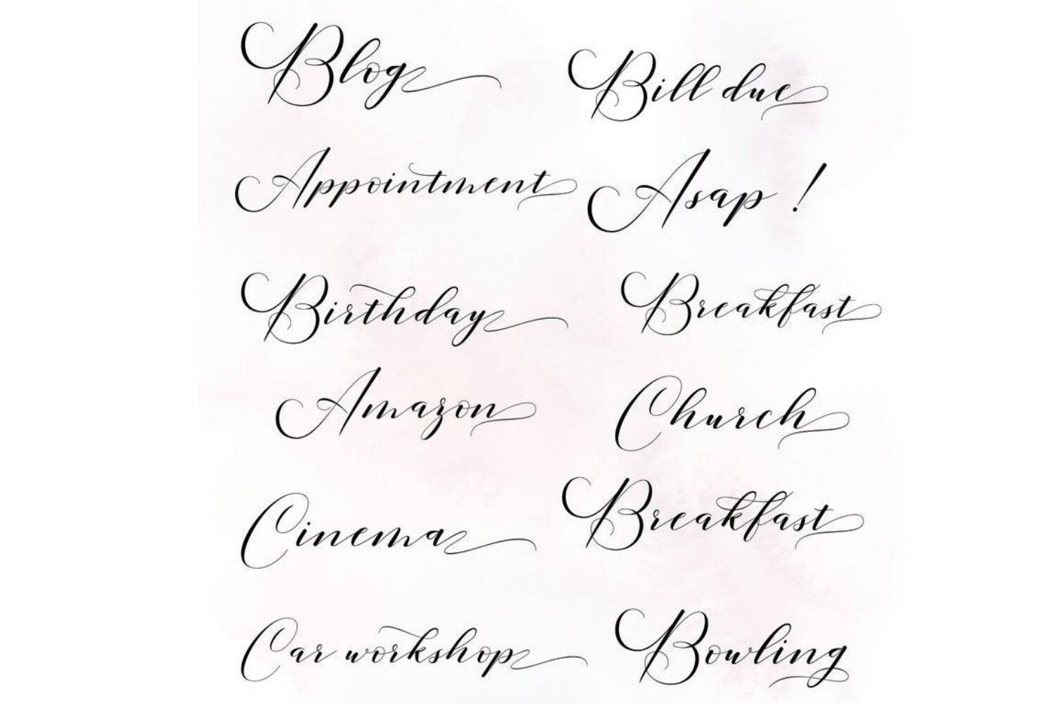 Elegant Black Calligraphic Scripts Stickers By Old Continent Design Thehungryjpeg Com