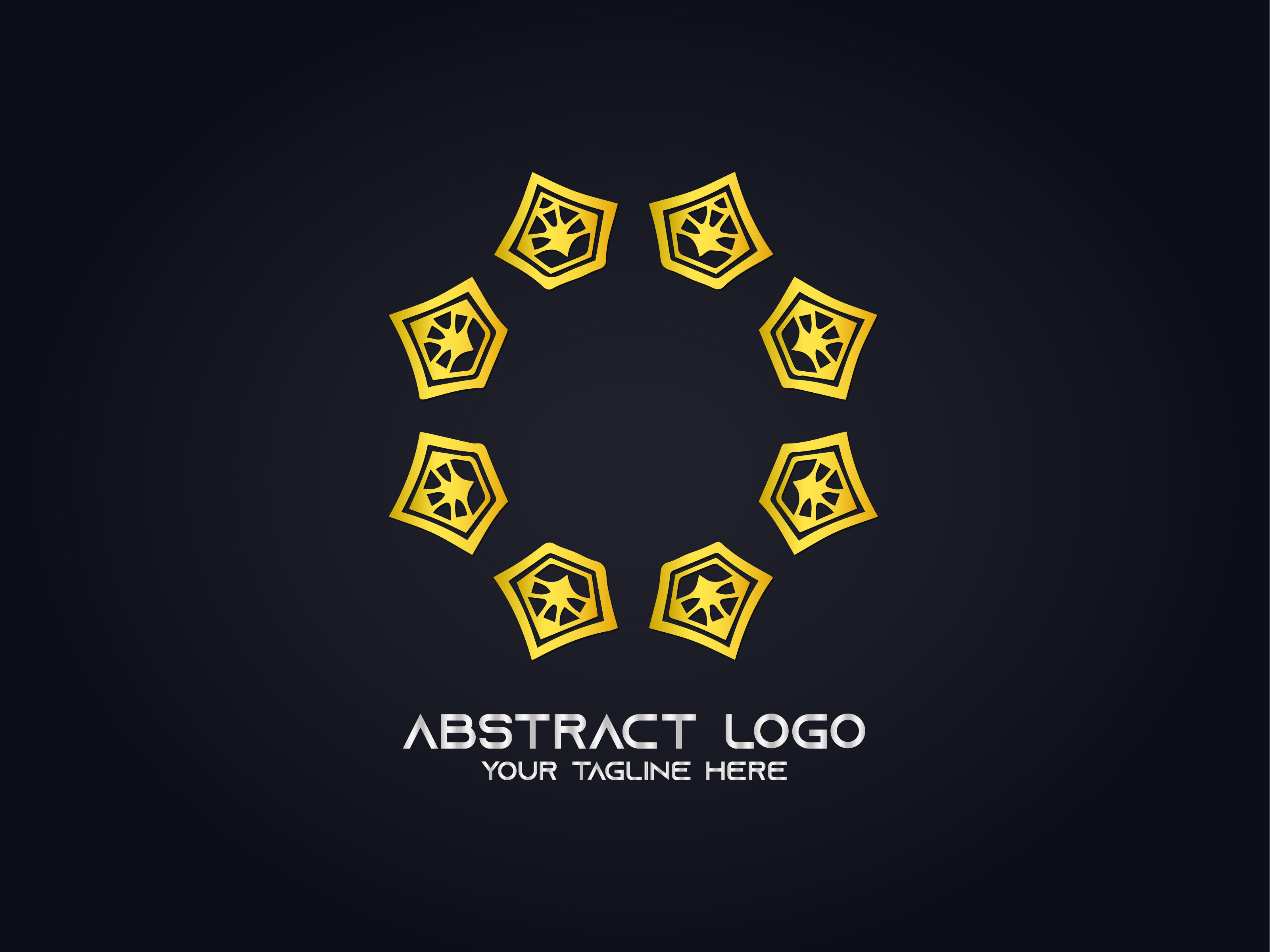 Logo Abstract Gold Color By Vectorceratops Thehungryjpeg Com