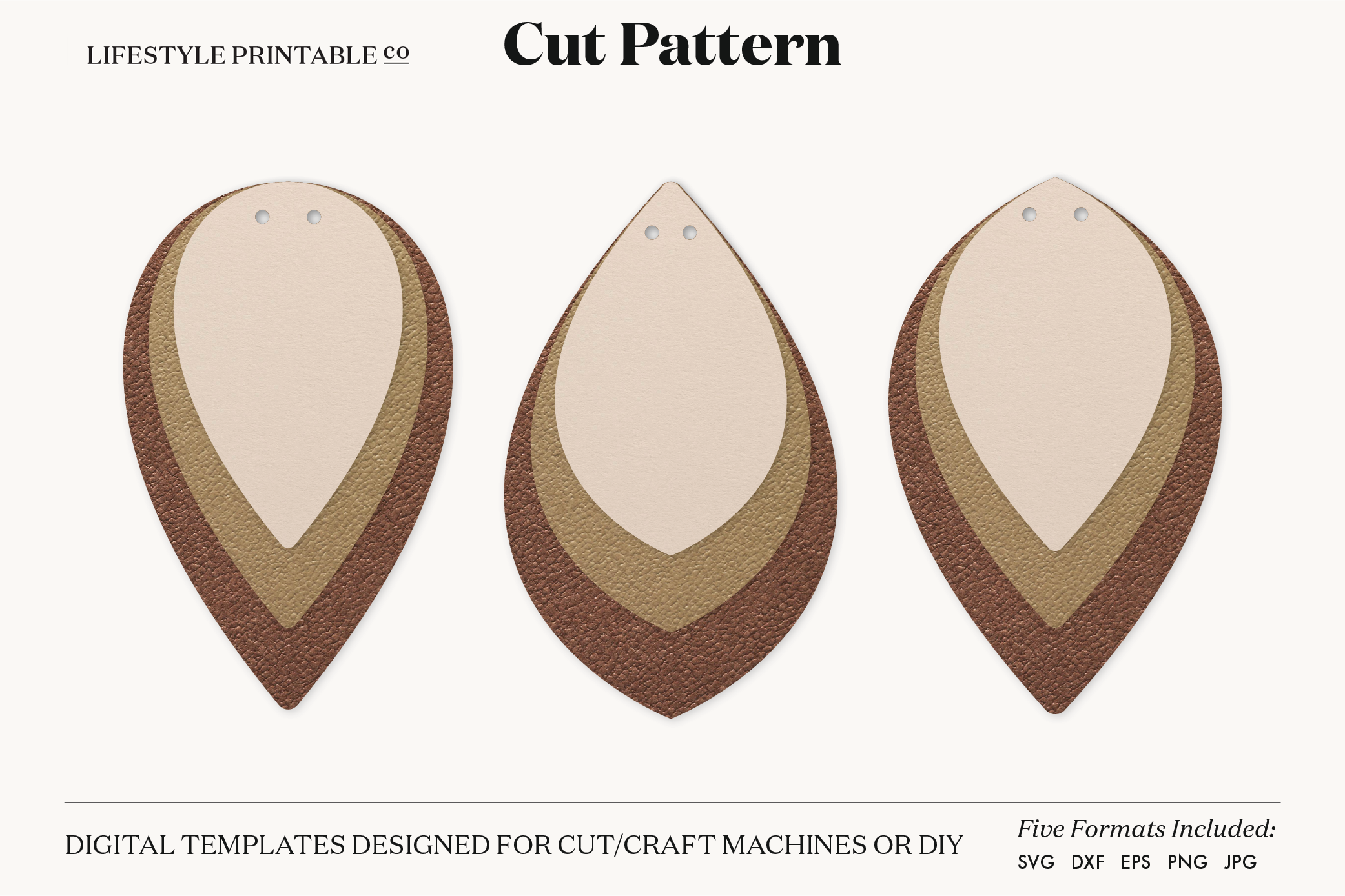 Download Earrings SVG Template Cut File Cricut Earrings Bundle Leather Earring By Lifestyle Printable Co ...