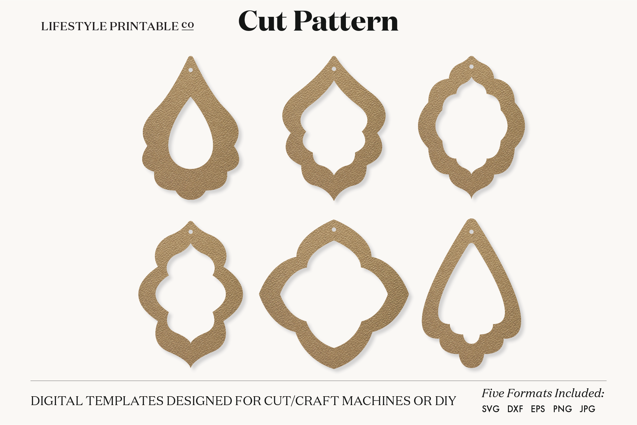 Download Earrings SVG Template Cut File Cricut Boho Bundle Leather Earrings By Lifestyle Printable Co ...