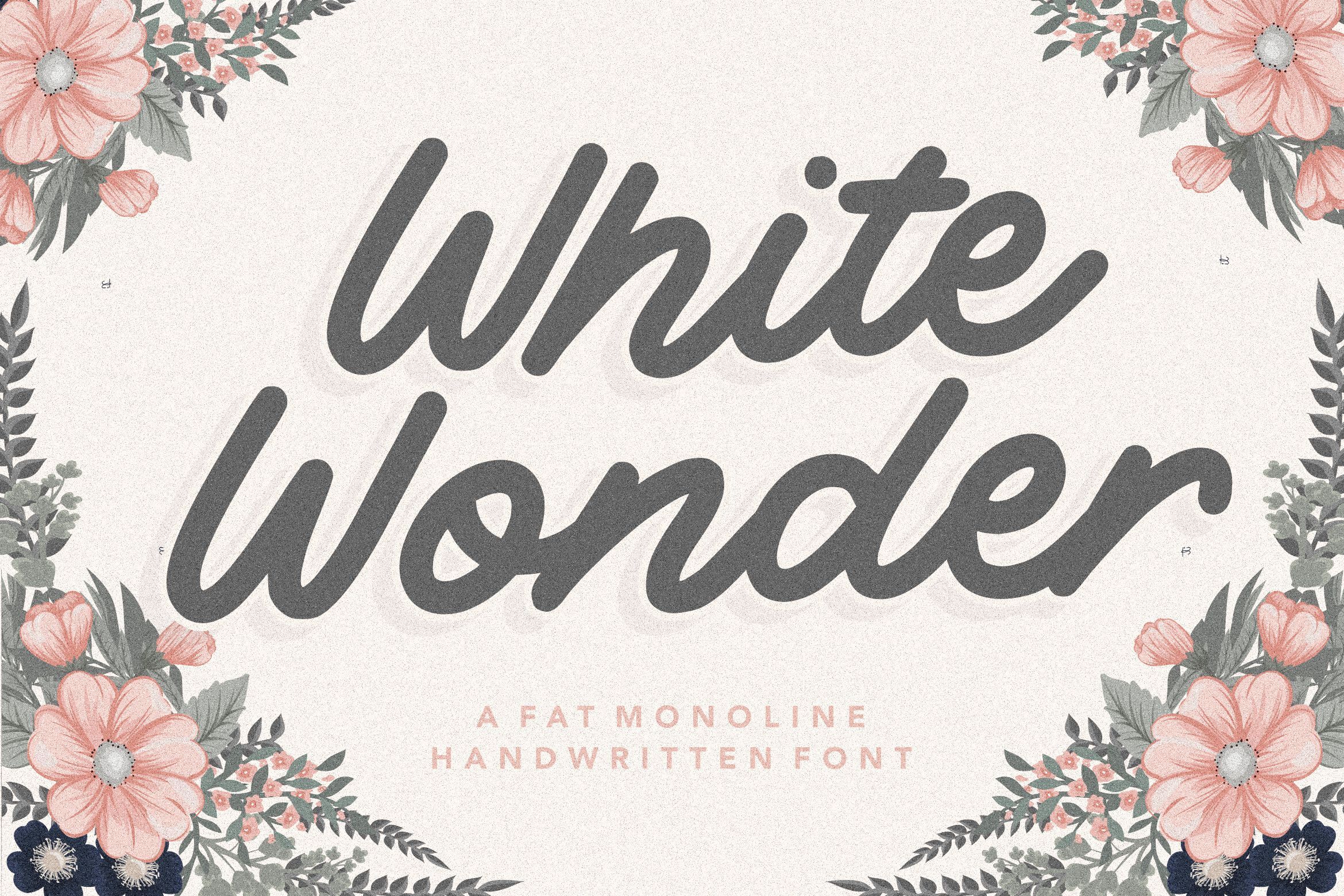 White Wonder Fat Monoline Handwritten Font By Balpirick Studio Thehungryjpeg Com