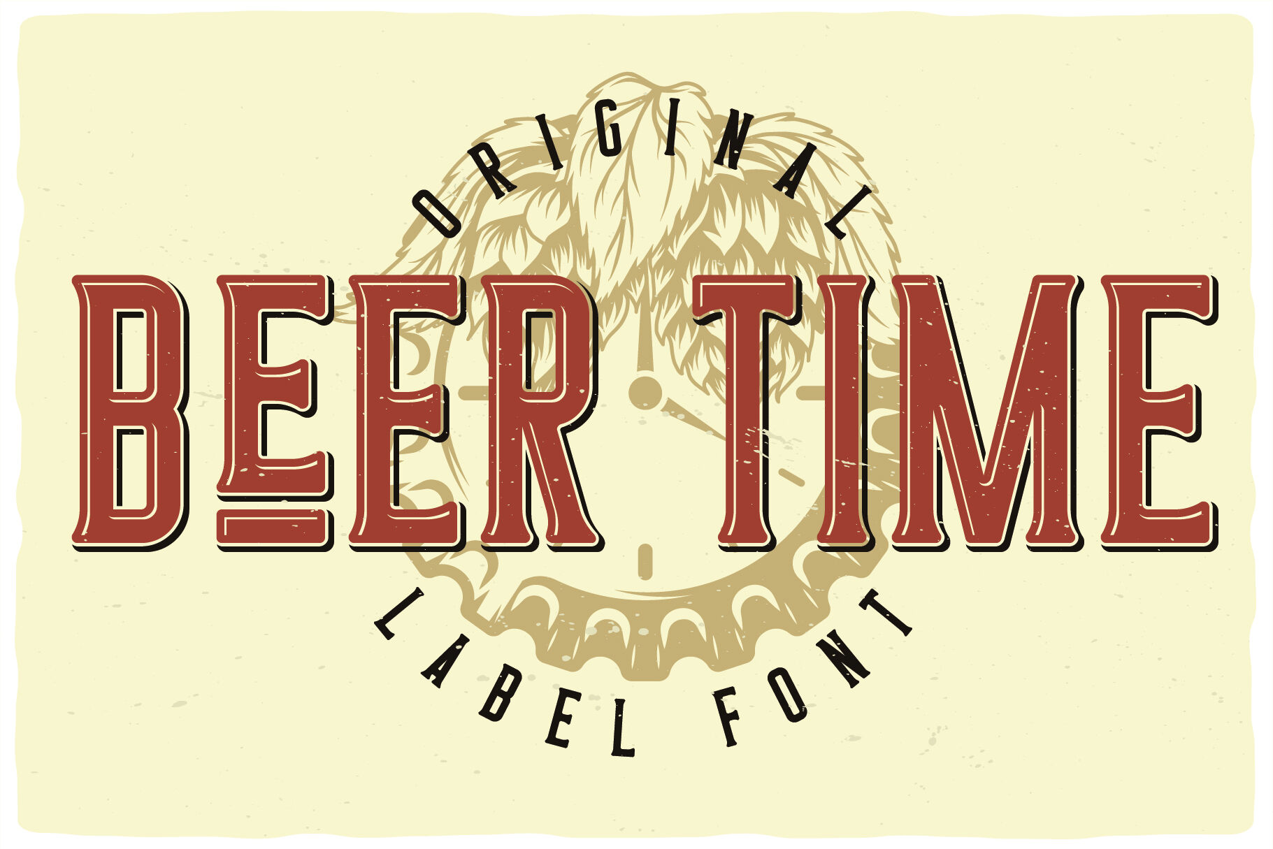 Beer Time Label Font By Vozzy Vintage Fonts And Graphics Thehungryjpeg Com
