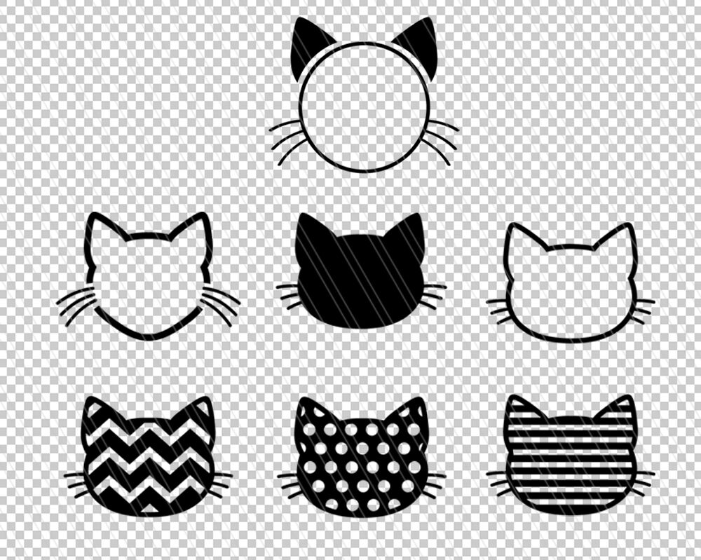 Cat SVG, Kitty Svg, Cat face svg, Kitten svg, Cat monogram svg By