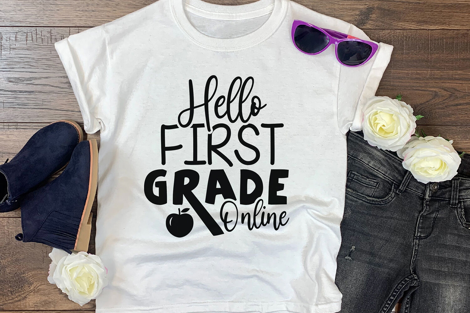 Hello First Grade Online Homeschool Svg Dxf Eps Png Pdf By Craftlabsvg Thehungryjpeg Com