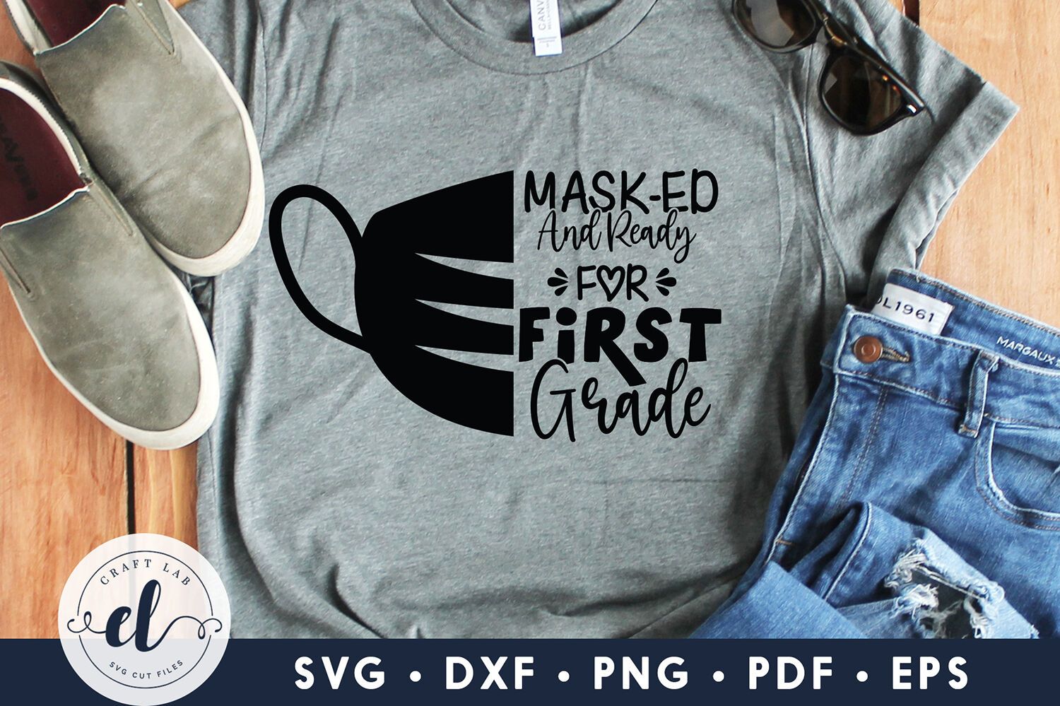 Download Mask-ed And Ready For First Grade, Homeschool SVG DXF PNG ...