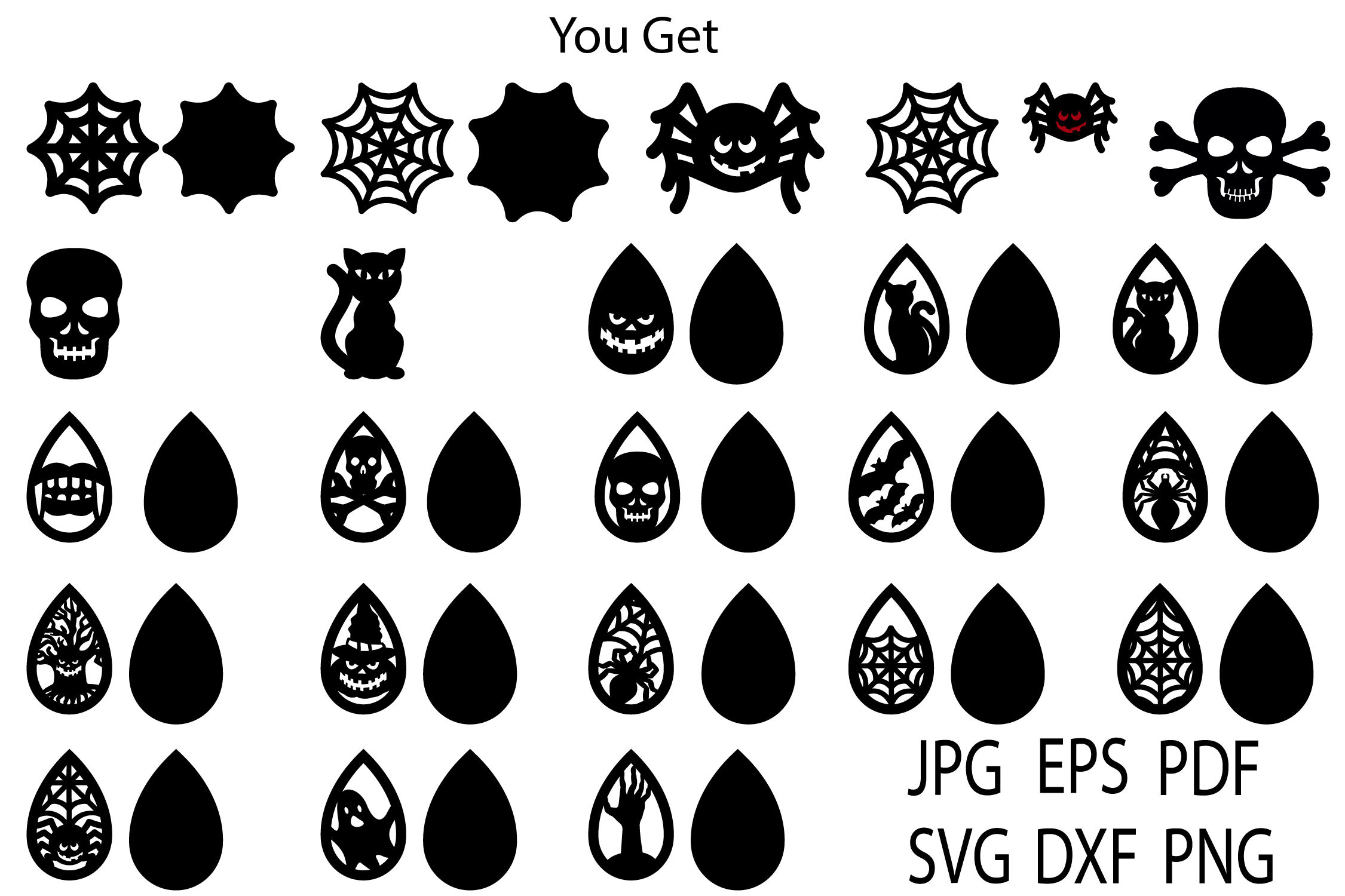 Halloween Earrings SVG, Halloween SVG, Earrings SVG, Halloween Jewelry