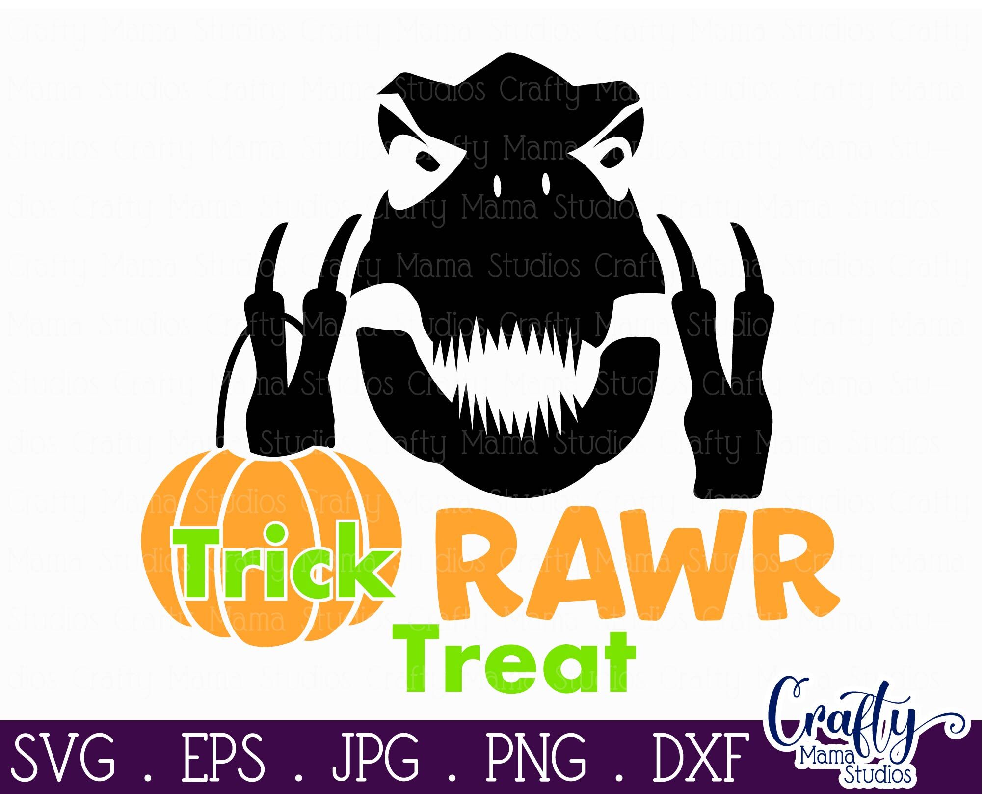 Download Halloween Svg Dinosaur Svg Trick Rawr Treat T Rex Svg By Crafty Mama Studios Thehungryjpeg Com